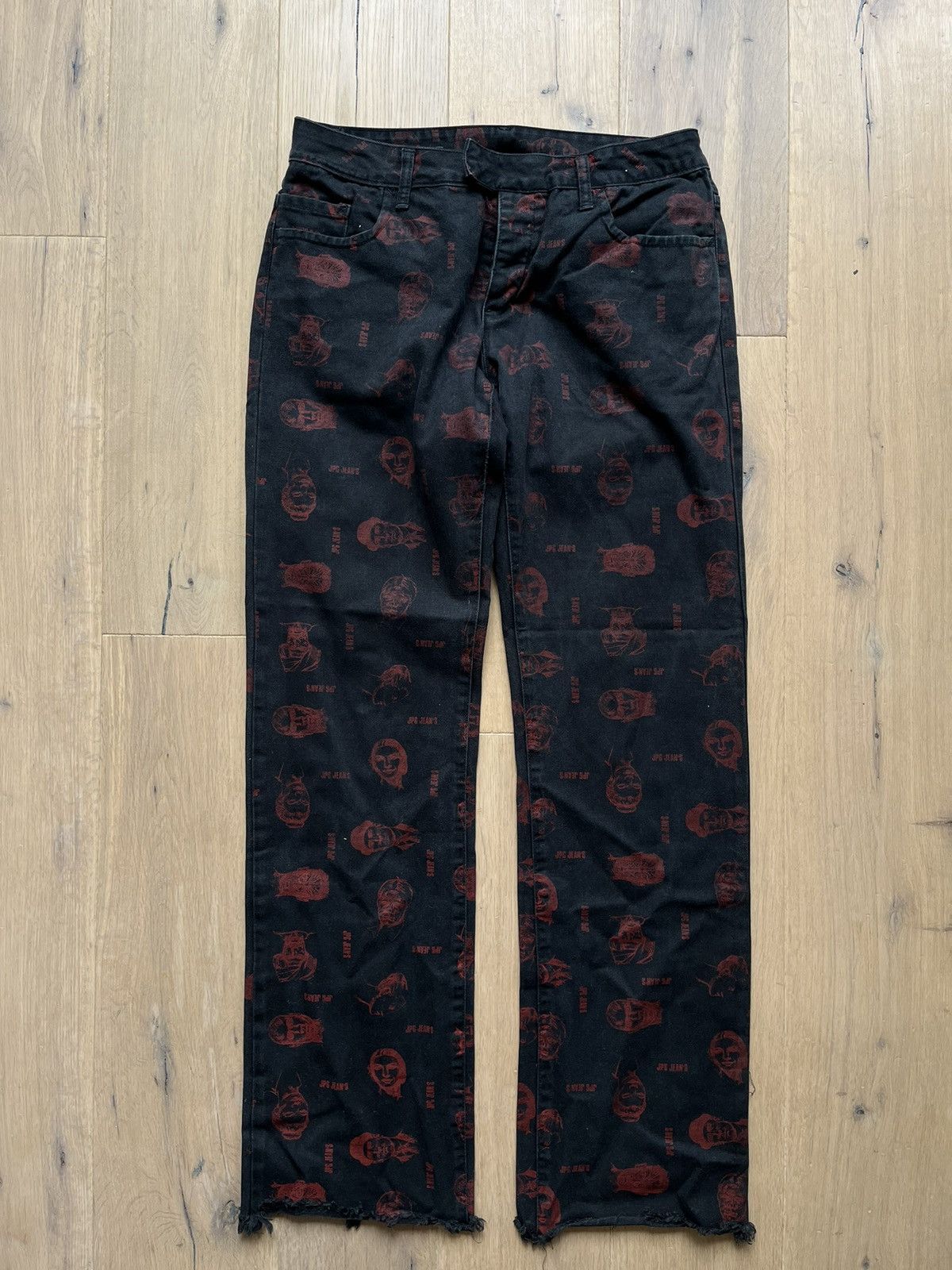 image of Jean Paul Gaultier Vintage Faces Black Denim, Men's (Size 30)