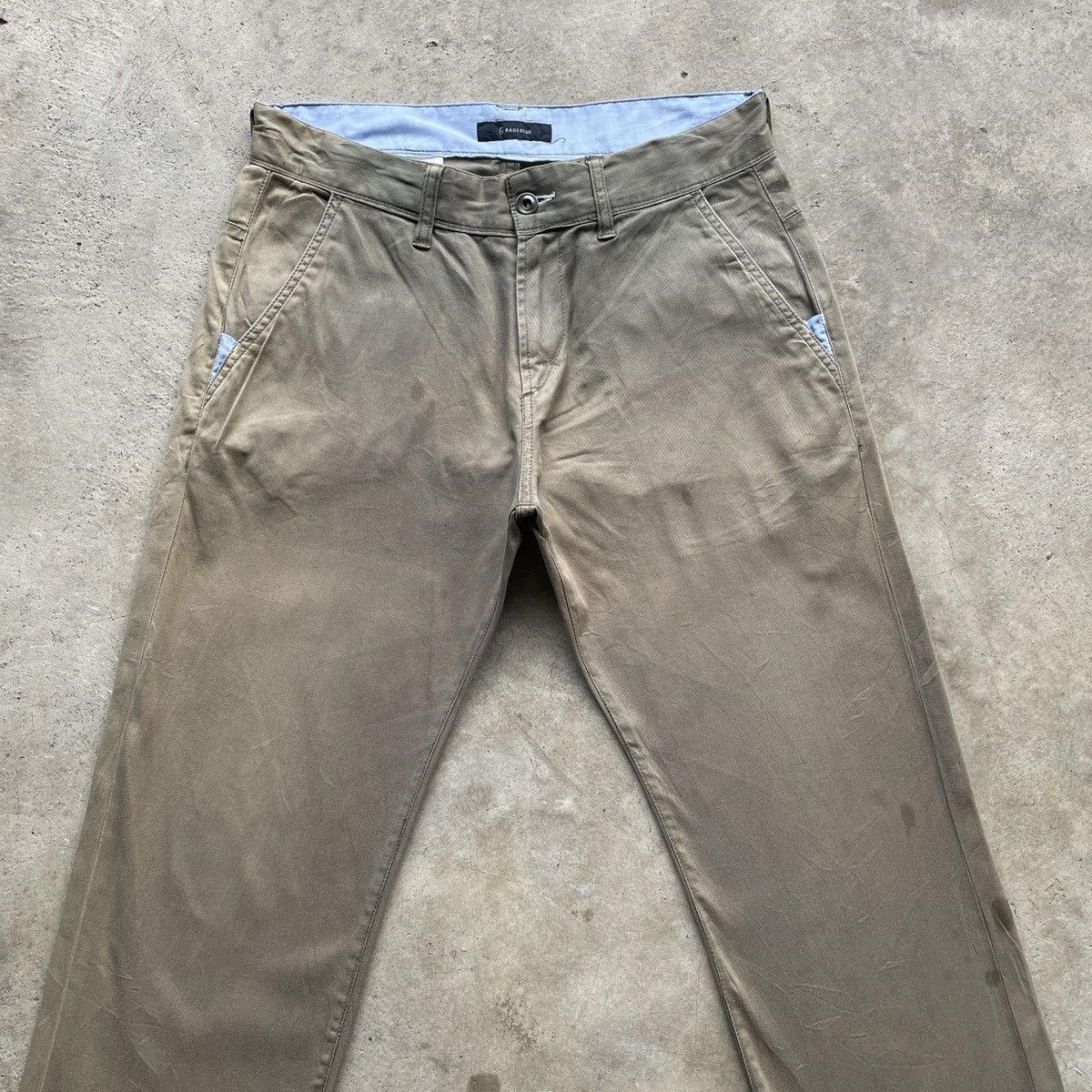 Japanese Brand W30x31🔥 Vintage GrageBlue Faded Back Buckle Trousers Pants Size US 30 / EU 46 - 3 Thumbnail