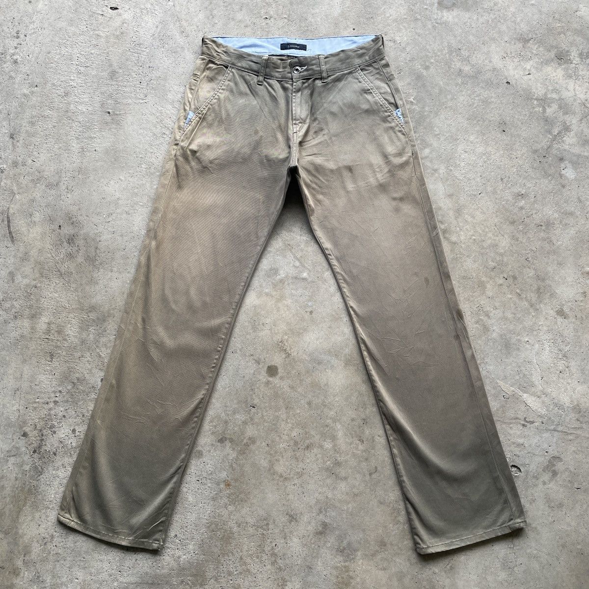 Japanese Brand W30x31🔥 Vintage GrageBlue Faded Back Buckle Trousers Pants Size US 30 / EU 46 - 1 Thumbnail