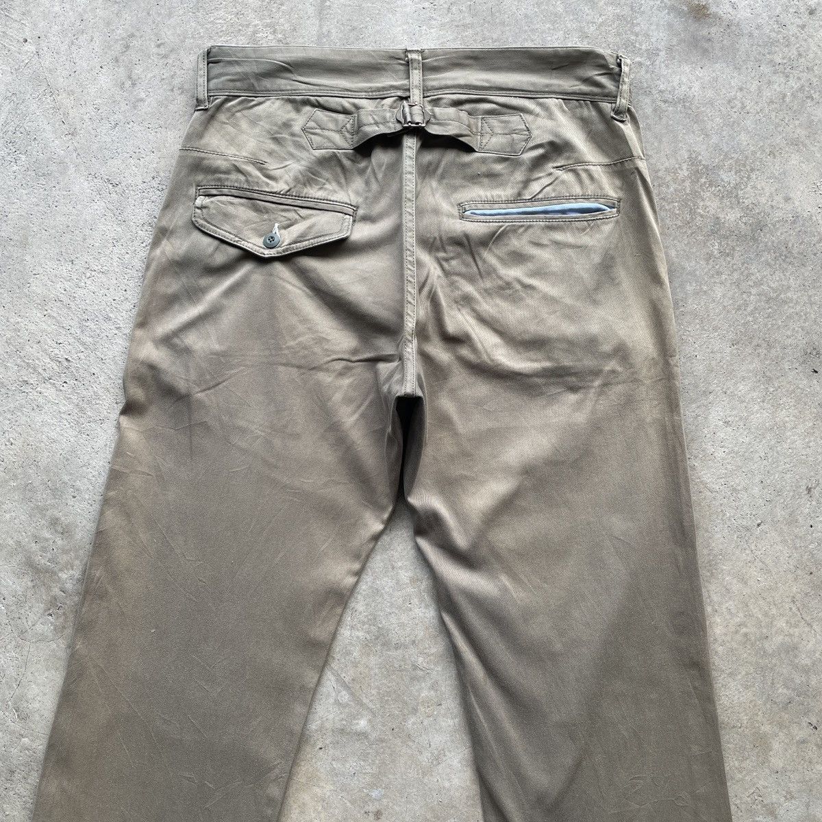 Japanese Brand W30x31🔥 Vintage GrageBlue Faded Back Buckle Trousers Pants Size US 30 / EU 46 - 9 Thumbnail