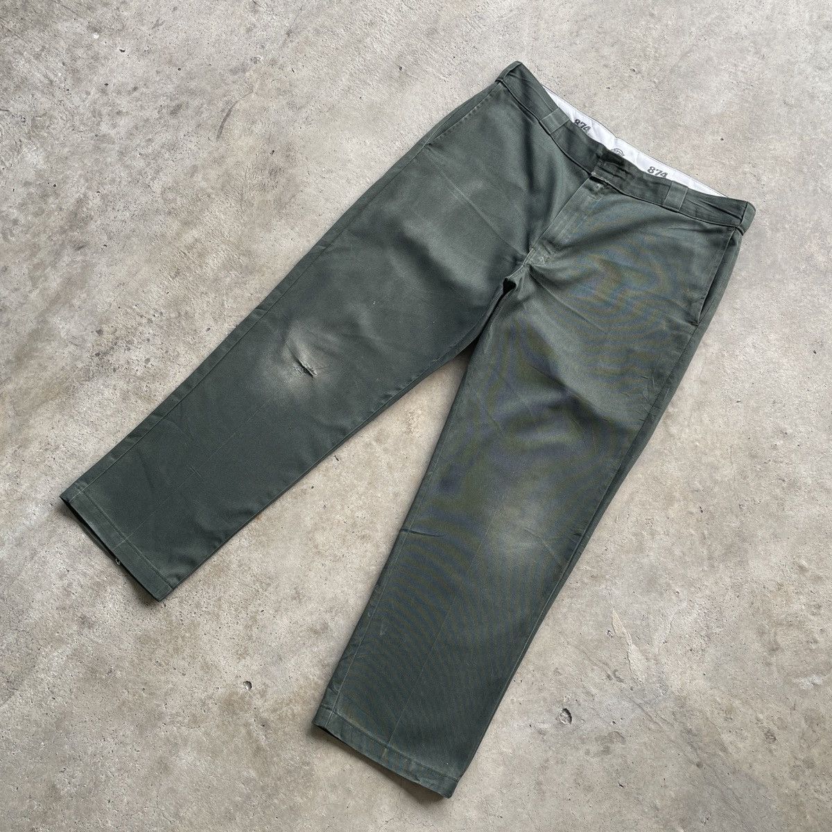 Dickies Vintage Dickies Green Faded Trousers Casual Pants W37x30 Size US 37 - 2 Thumbnail