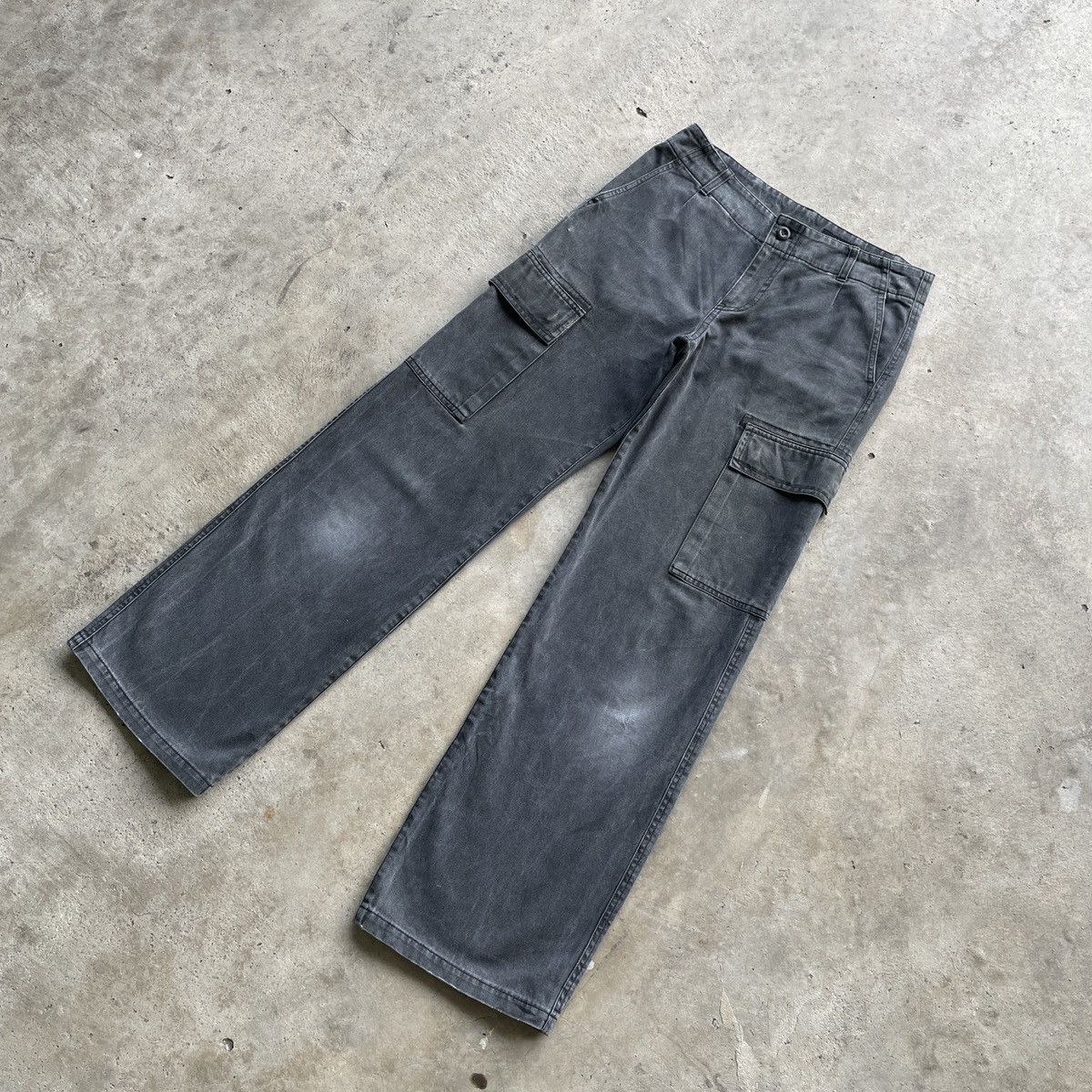 Japanese Brand Vintage L’equipe Yoshie Inaba Black Faded Cargo Pants Japan Size US 31 - 2 Thumbnail