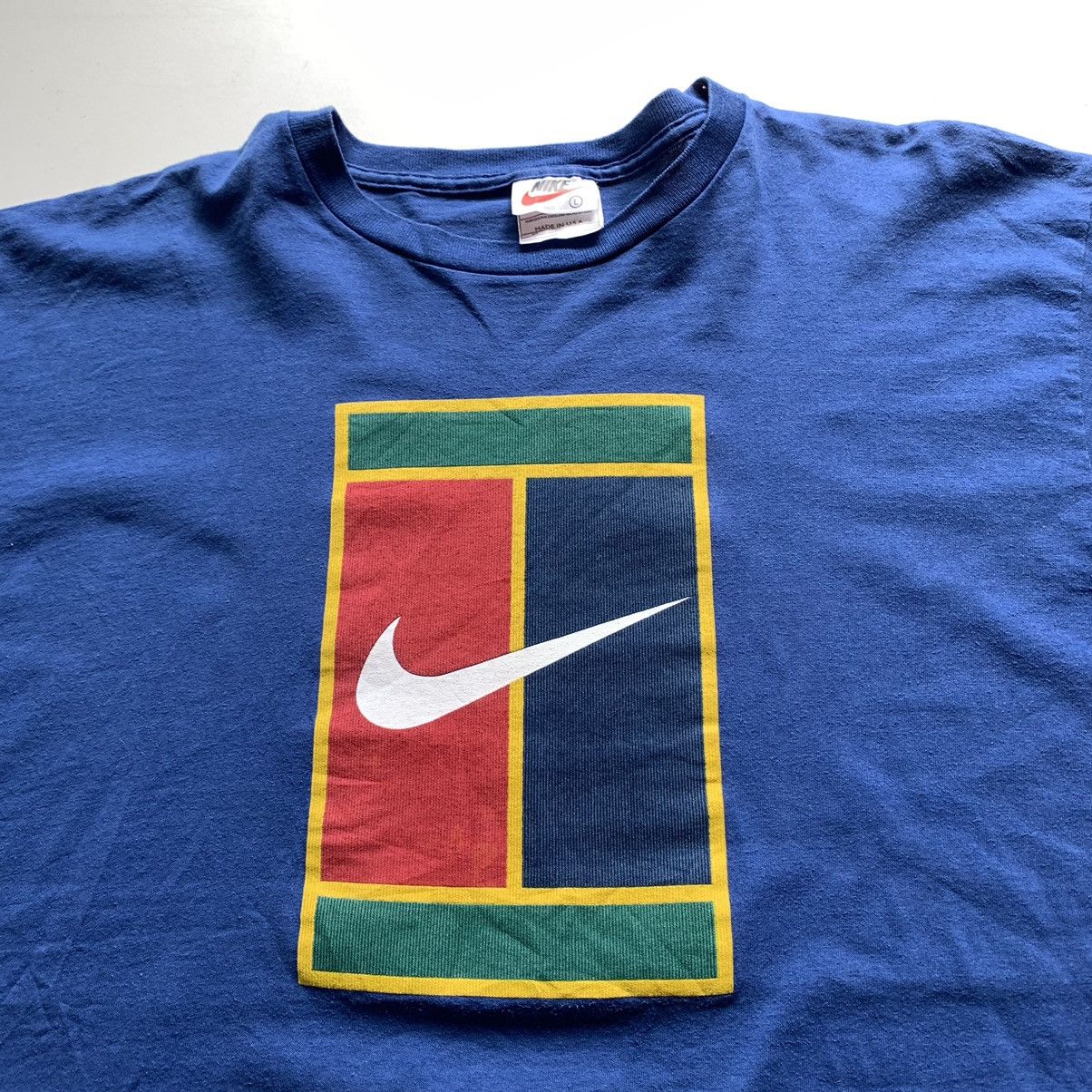 Nike Vintage 1990s Nike Swoosh Tennis Graphic T Shirt Large Rare Size US L / EU 52-54 / 3 - 2 Thumbnail
