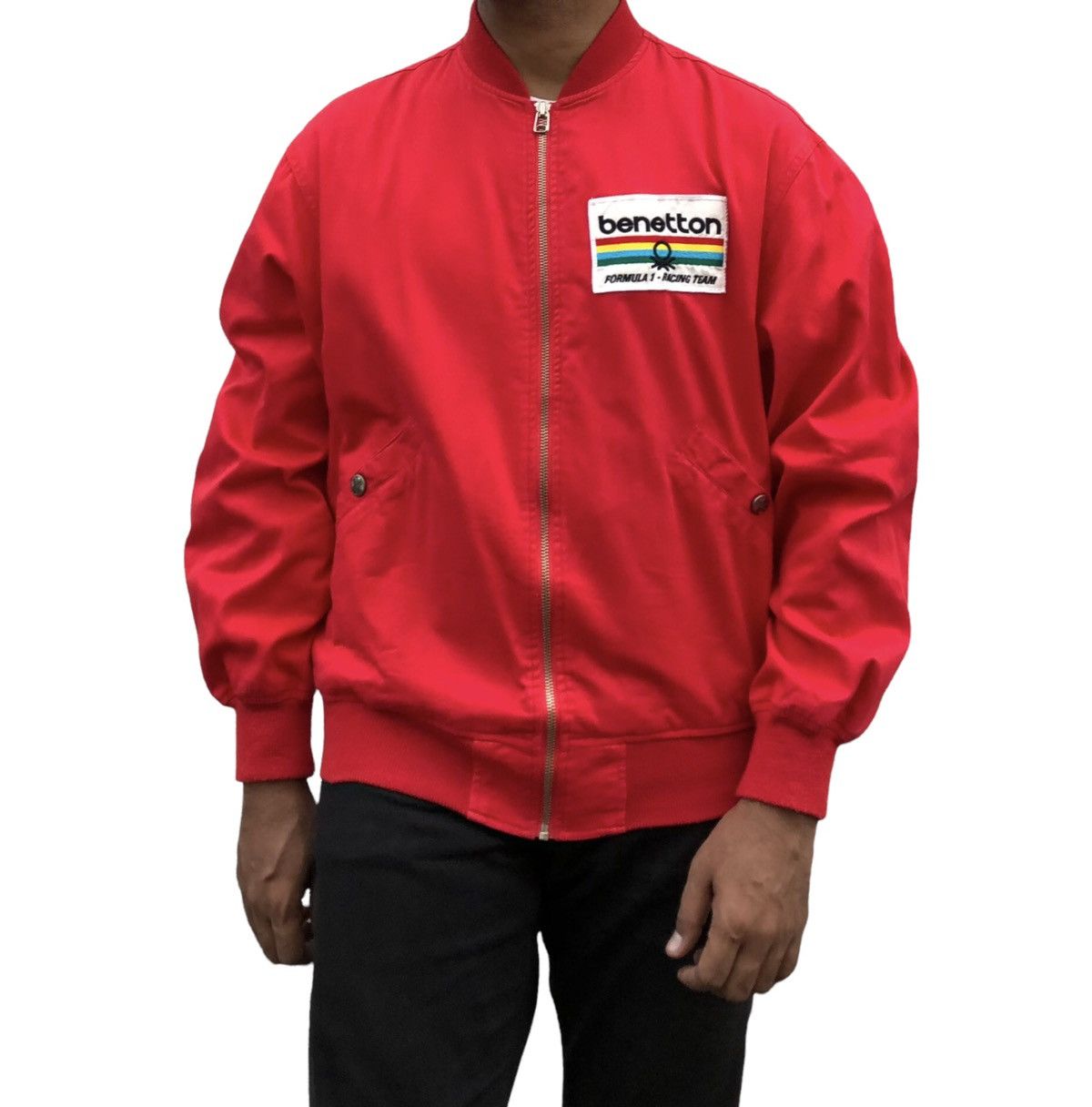 Benetton 🔥Vtg Benetton Formula 1 Racing Team Embroidery Logo Jacket Size US L / EU 52-54 / 3 - 2 Thumbnail