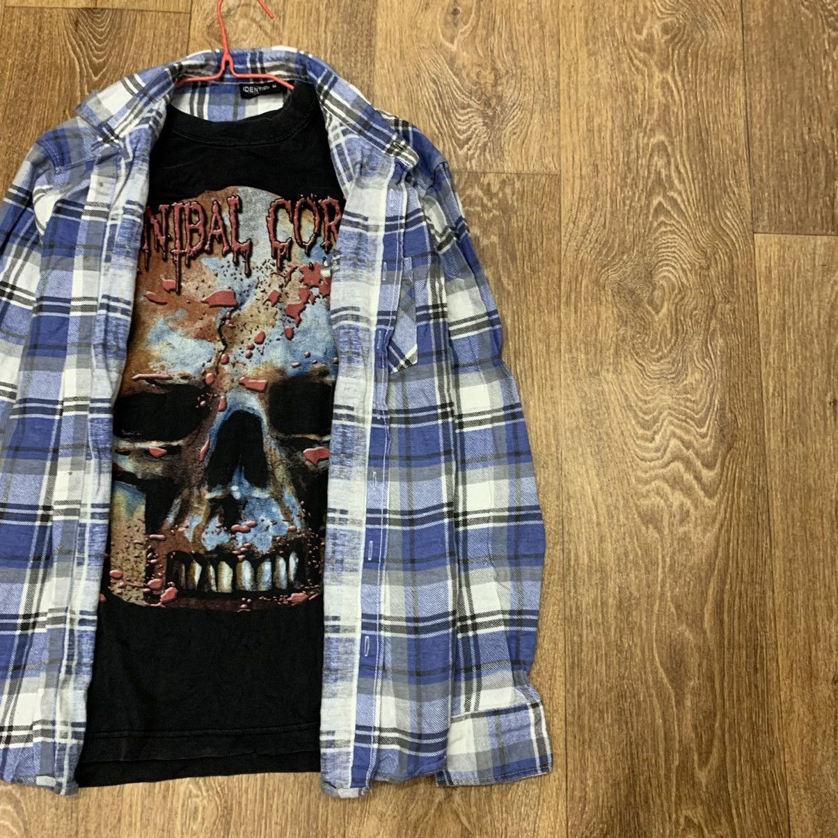 Vintage Vintage 90s Blue White Checkered Shirt Grunge Skate Baggy M Size US M / EU 48-50 / 2 - 2 Thumbnail