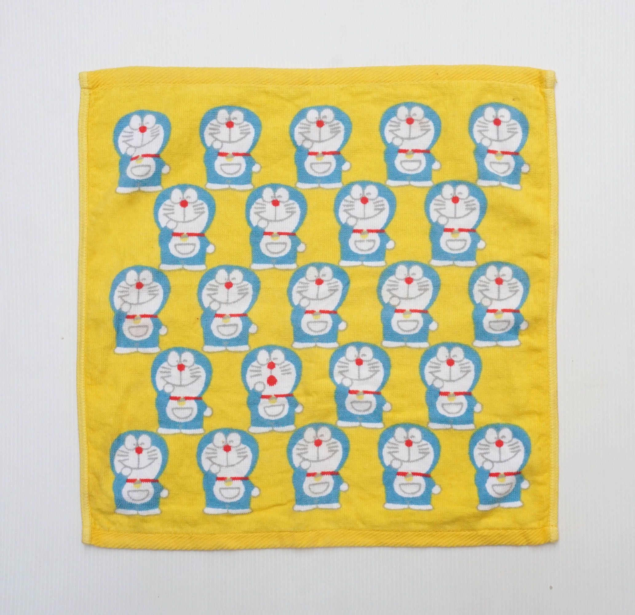 image of Anima Doraemon Cotton Square Handkerchief in Yellow, Men's