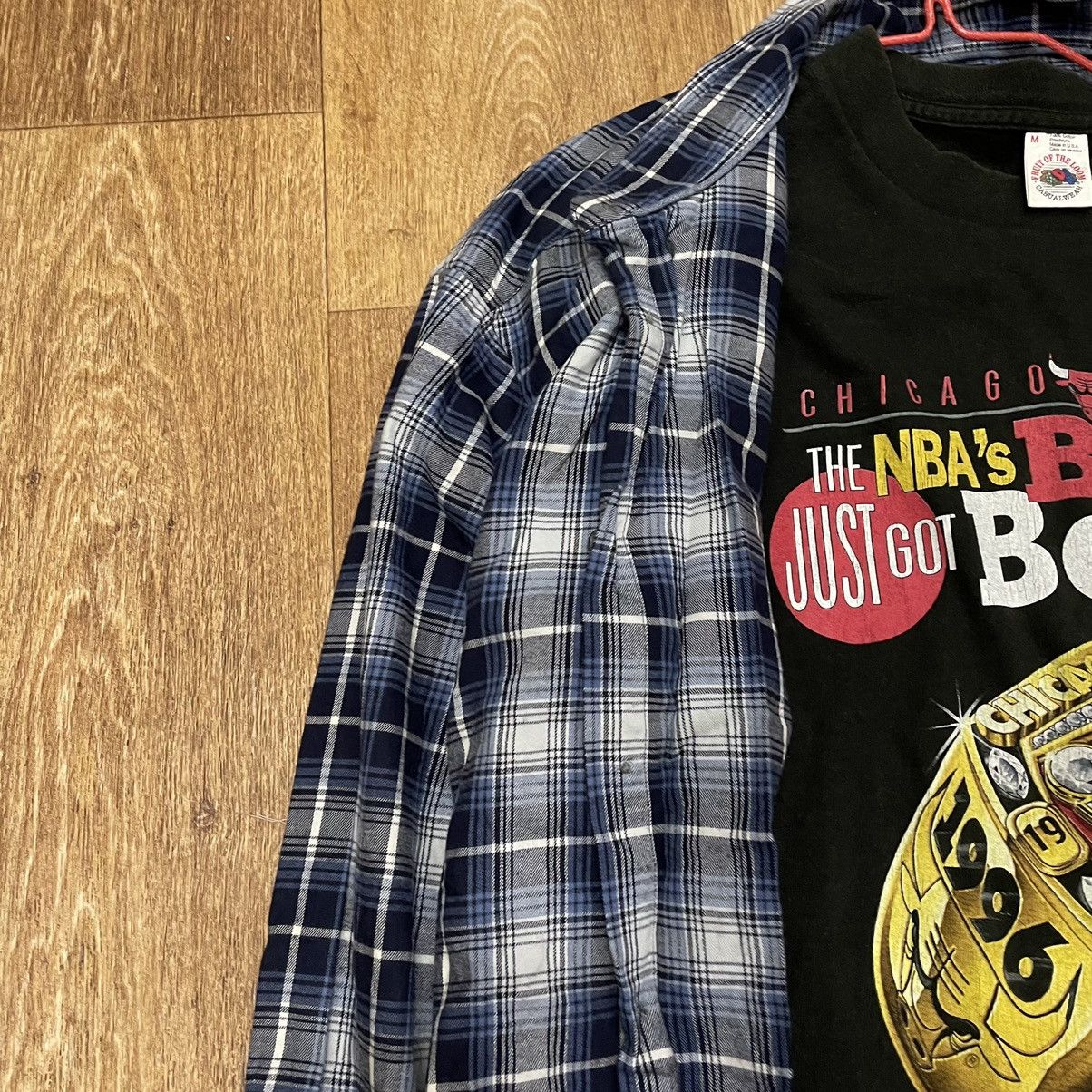 Vintage Vintage 90s Navy Plaid Shirt Grunge Oversized Streetwear XXL Size US XXL / EU 58 / 5 - 4 Thumbnail