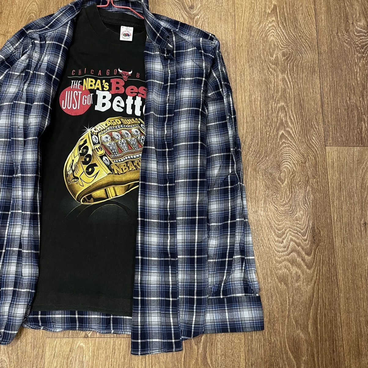 Vintage Vintage 90s Navy Plaid Shirt Grunge Oversized Streetwear XXL Size US XXL / EU 58 / 5 - 2 Thumbnail