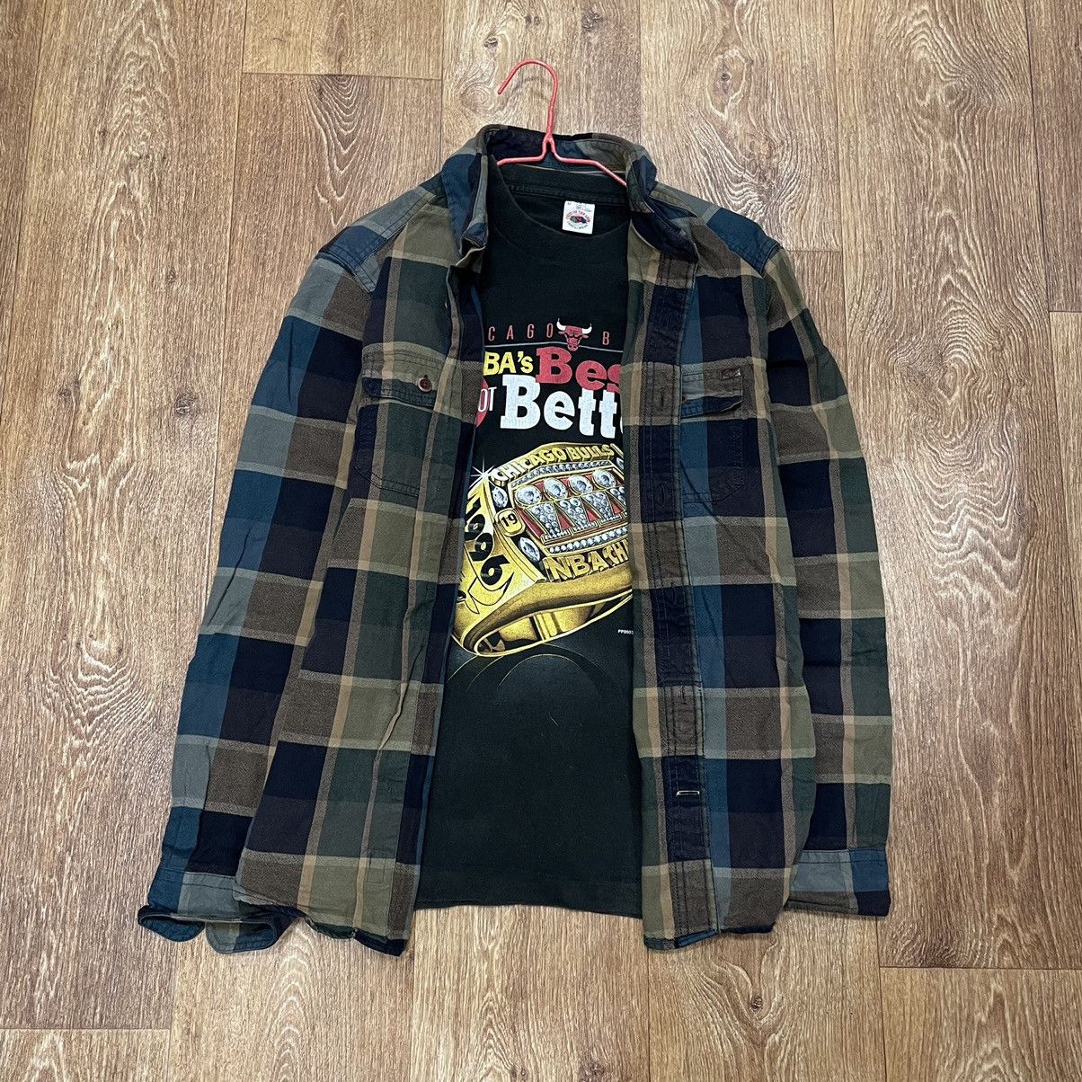 Vintage Vintage 90s Plaid Shirt Baggy Grunge Streetwear Thrashed M Size US M / EU 48-50 / 2 - 2 Thumbnail