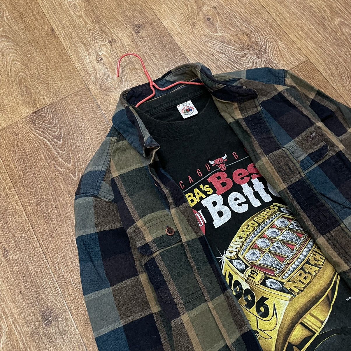 Vintage Vintage 90s Plaid Shirt Baggy Grunge Streetwear Thrashed M Size US M / EU 48-50 / 2 - 1 Thumbnail