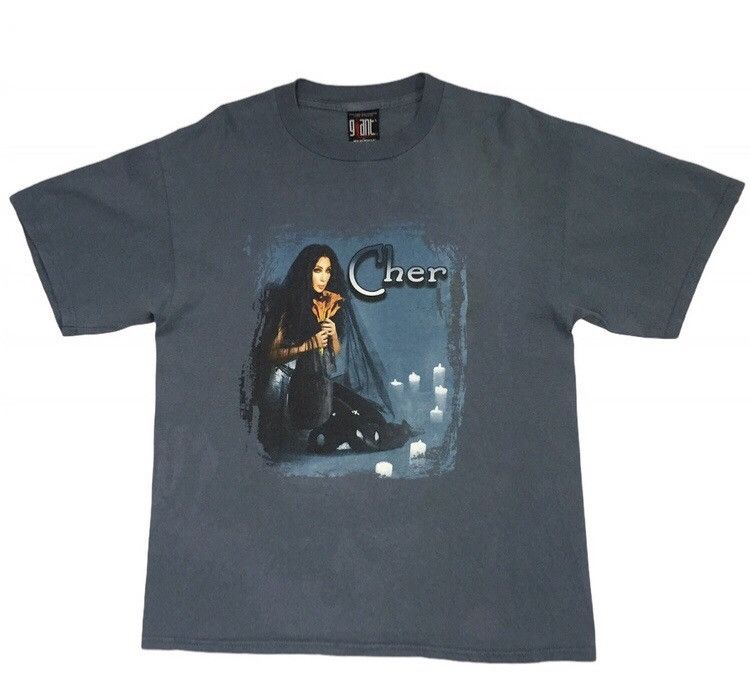 image of Band Tees x Tour Tee Vintage 90's Cher Do You Believe Tour American Singer Tshirt, Men's (Size Larg