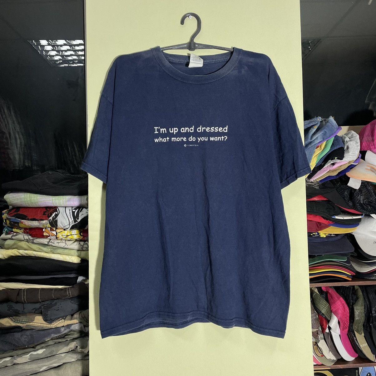 Vintage Vintage Y2K Graphic Tee Humor Print Streetwear Navy Boxy L Size US L / EU 52-54 / 3 - 2 Thumbnail