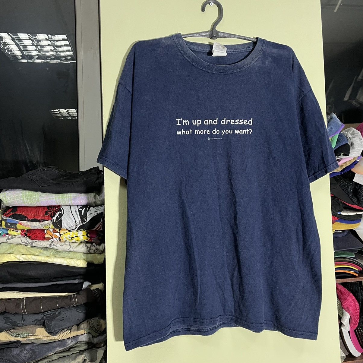 Vintage Vintage Y2K Graphic Tee Humor Print Streetwear Navy Boxy L Size US L / EU 52-54 / 3 - 3 Thumbnail