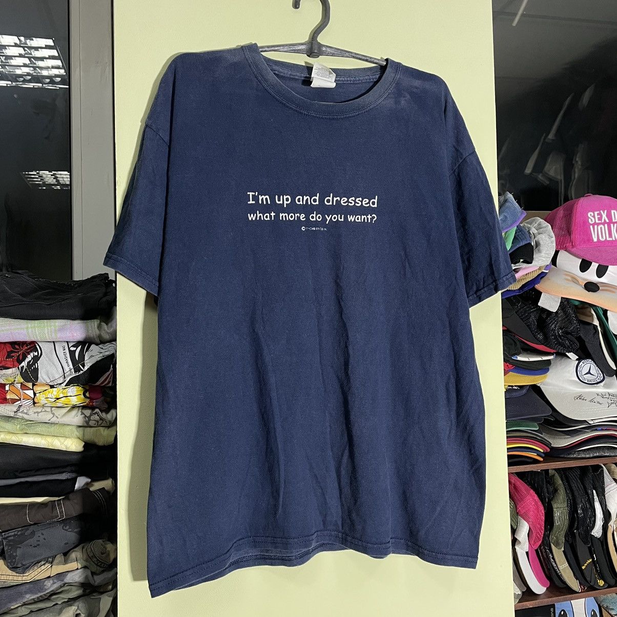 Vintage Vintage Y2K Graphic Tee Humor Print Streetwear Navy Boxy L Size US L / EU 52-54 / 3 - 4 Thumbnail