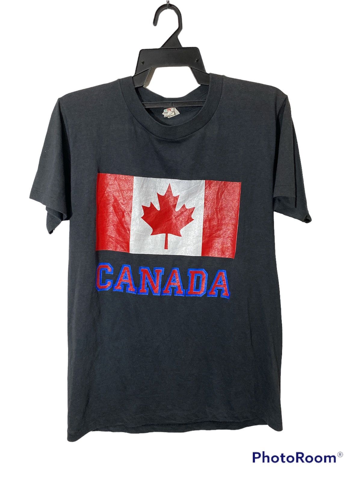 image of Canada Flag in Black, Men's (Size Medium)