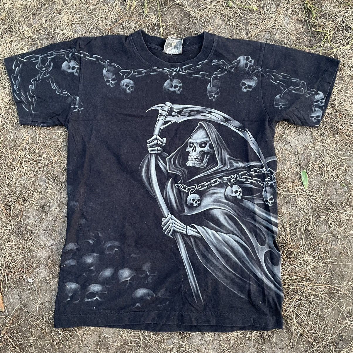 Vintage Vintage 90s Sun Faded Graphic Tee Skull Horror Grunge Boxy S Size US S / EU 44-46 / 1 - 4 Thumbnail