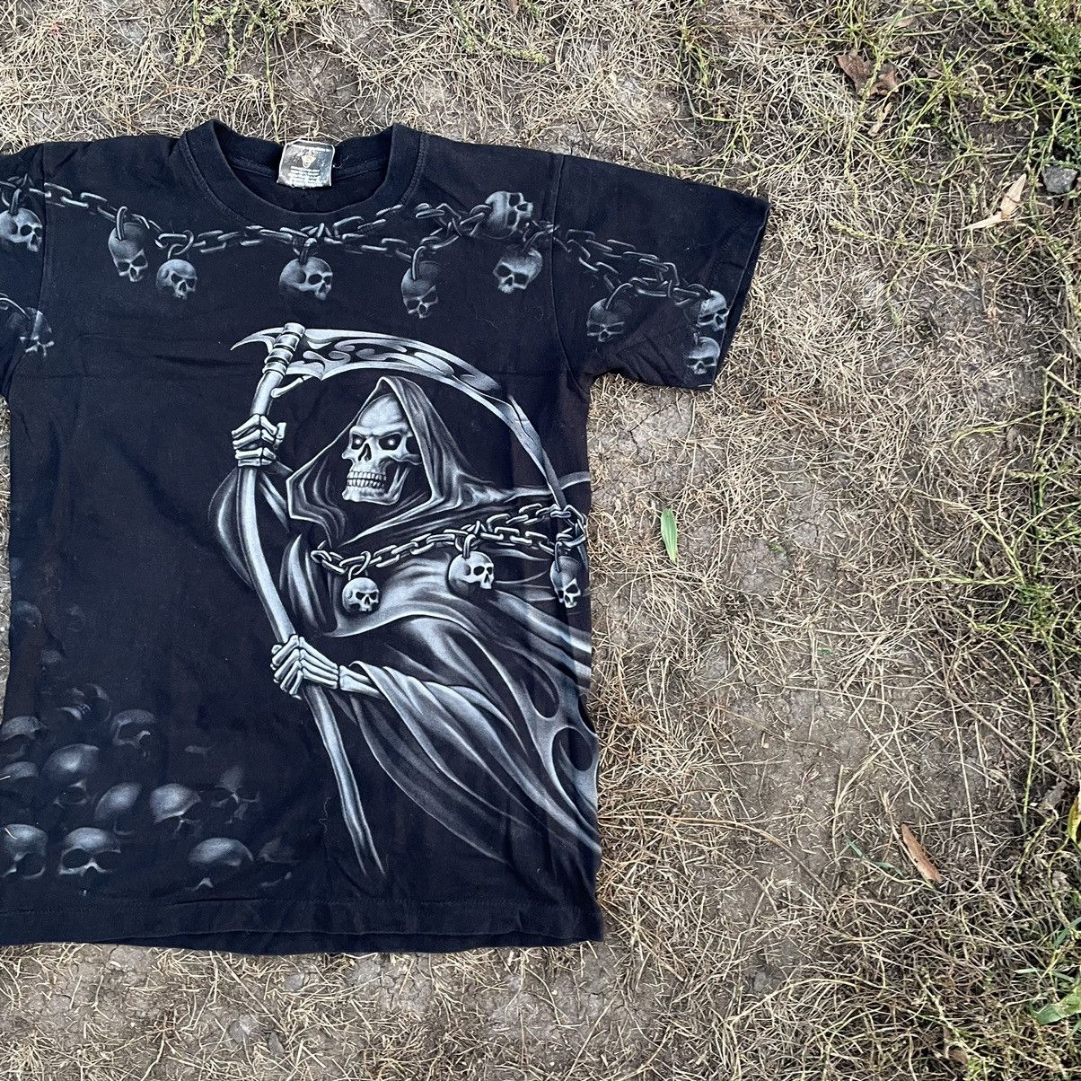 Vintage Vintage 90s Sun Faded Graphic Tee Skull Horror Grunge Boxy S Size US S / EU 44-46 / 1 - 2 Thumbnail