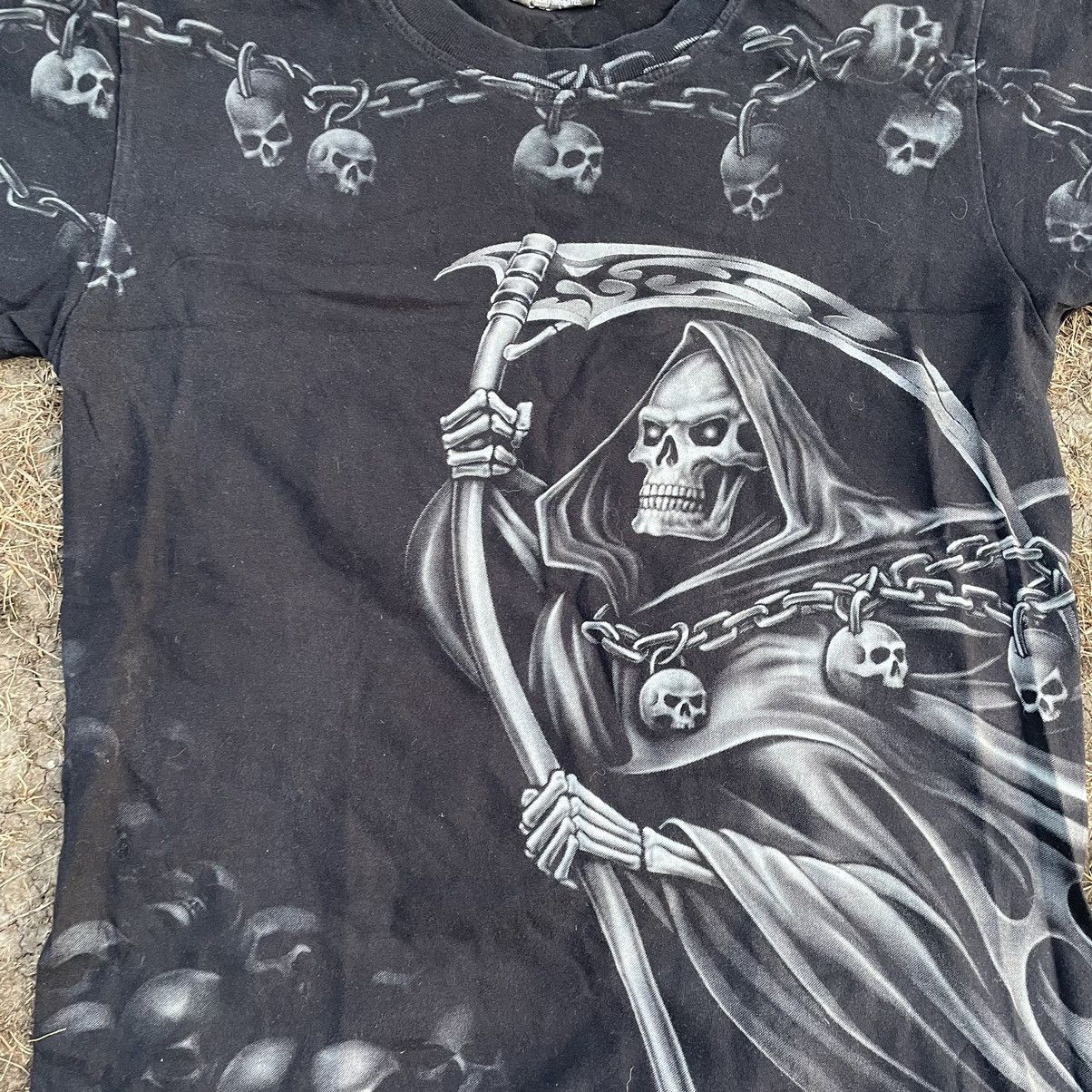 Vintage Vintage 90s Sun Faded Graphic Tee Skull Horror Grunge Boxy S Size US S / EU 44-46 / 1 - 5 Thumbnail