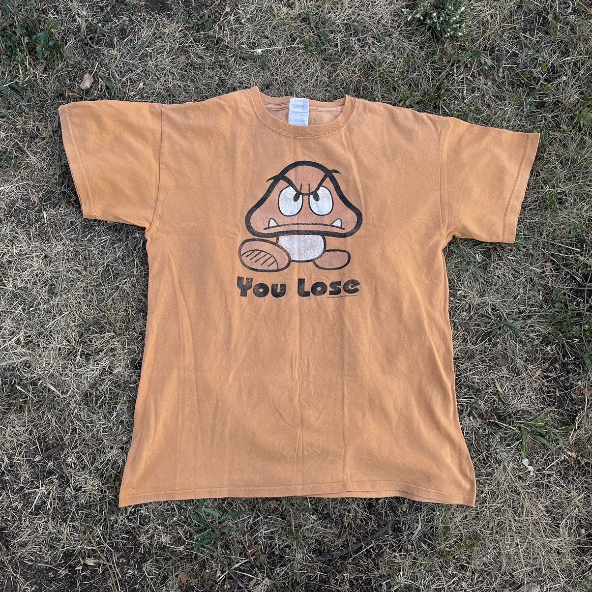image of 90's Adult “ You Lose” Packman Humor Tee Streetwear in Peach, Men's (Size Medium)