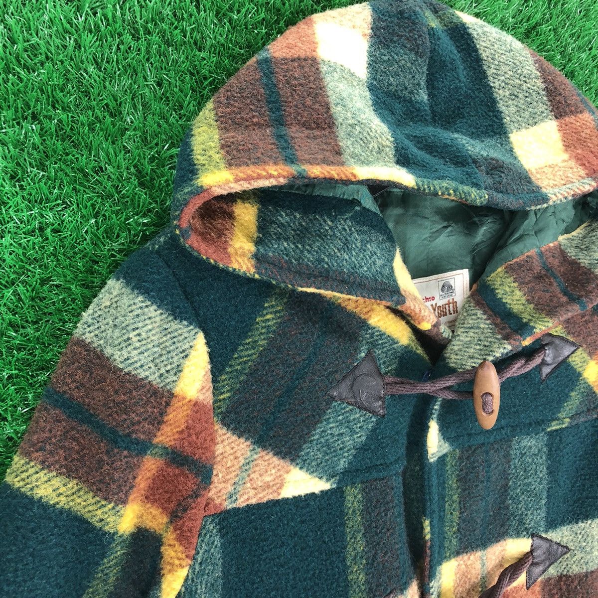 Japanese Brand Vintage 70's Duffle Wool Coat Jacket Hoodie by Pinochio Size M / US 6-8 / IT 42-44 - 2 Thumbnail