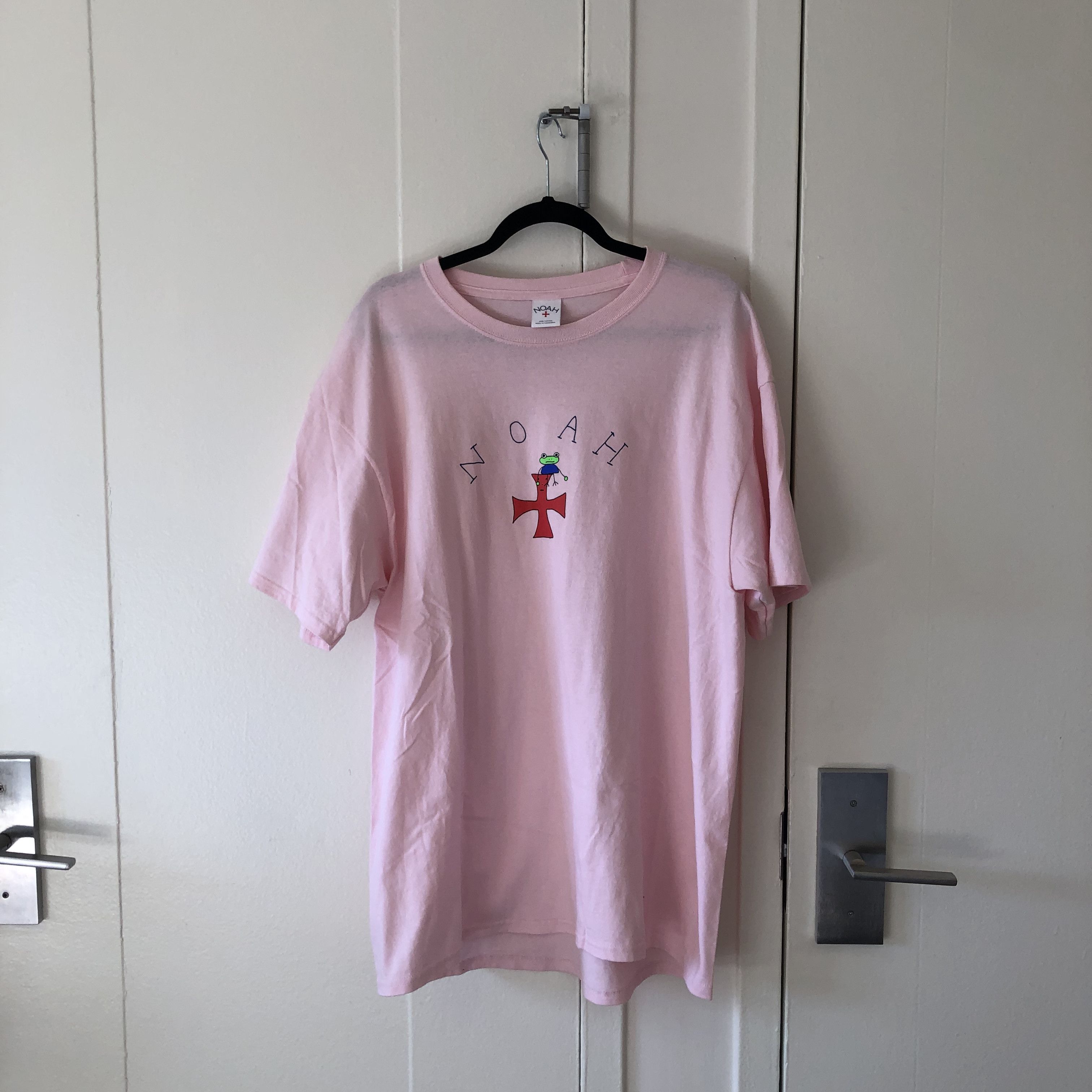 image of Noah X Frogs Skateboards Logo Tee in Pink, Men's (Size XL)