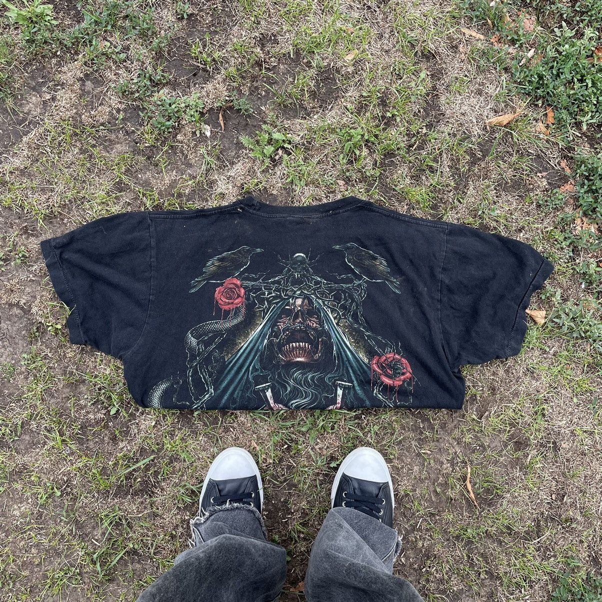 Vintage Vintage 90s Horror Graphic Tee Skulls Roses Dark Academia L Size US L / EU 52-54 / 3 - 2 Thumbnail