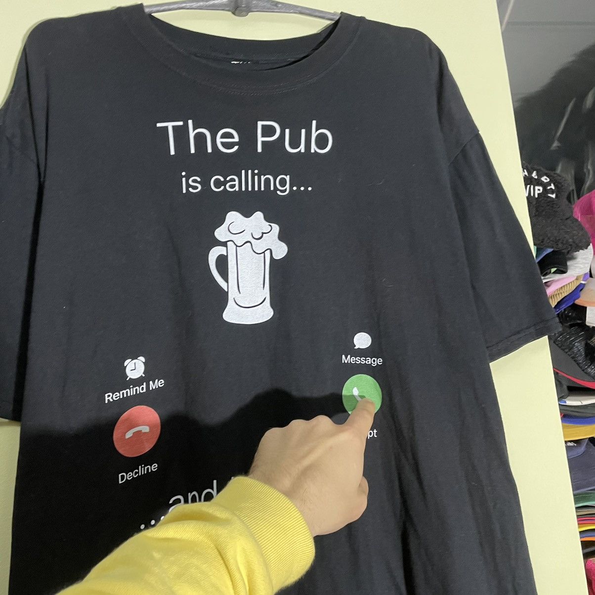 Vintage Vintage 90s Graphic Tee Pub Beer Humor Graphic Single Stitch Size US XL / EU 56 / 4 - 5 Thumbnail