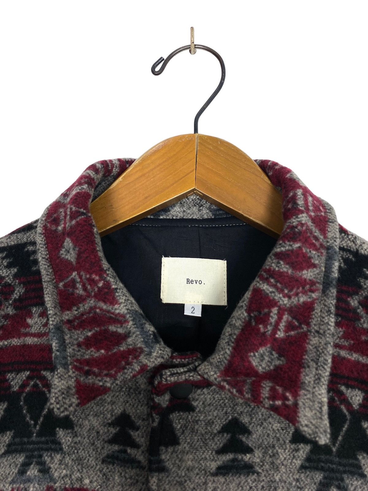 Japanese Brand Rare‼️ Vintage Revo Wool Snap Button Jacket Aztec Navajo Size US S / EU 44-46 / 1 - 5 Thumbnail