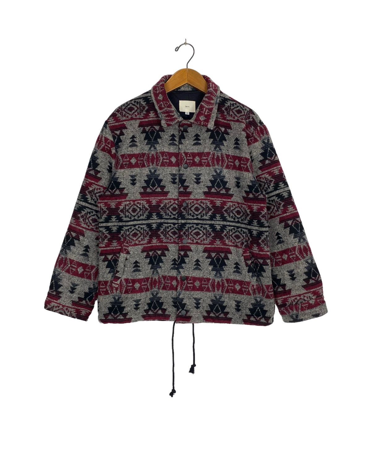 Japanese Brand Rare‼️ Vintage Revo Wool Snap Button Jacket Aztec Navajo Size US S / EU 44-46 / 1 - 1 Thumbnail