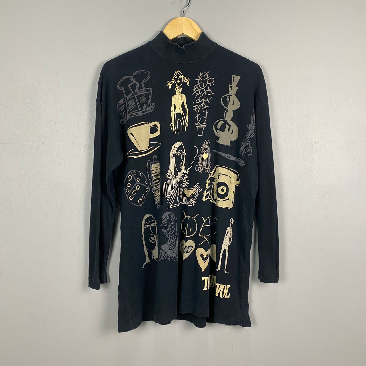 image of Archival Clothing Tokuko 1Er Vol Pop Art Multi Print Shirt in Black, Men's (Size Large)