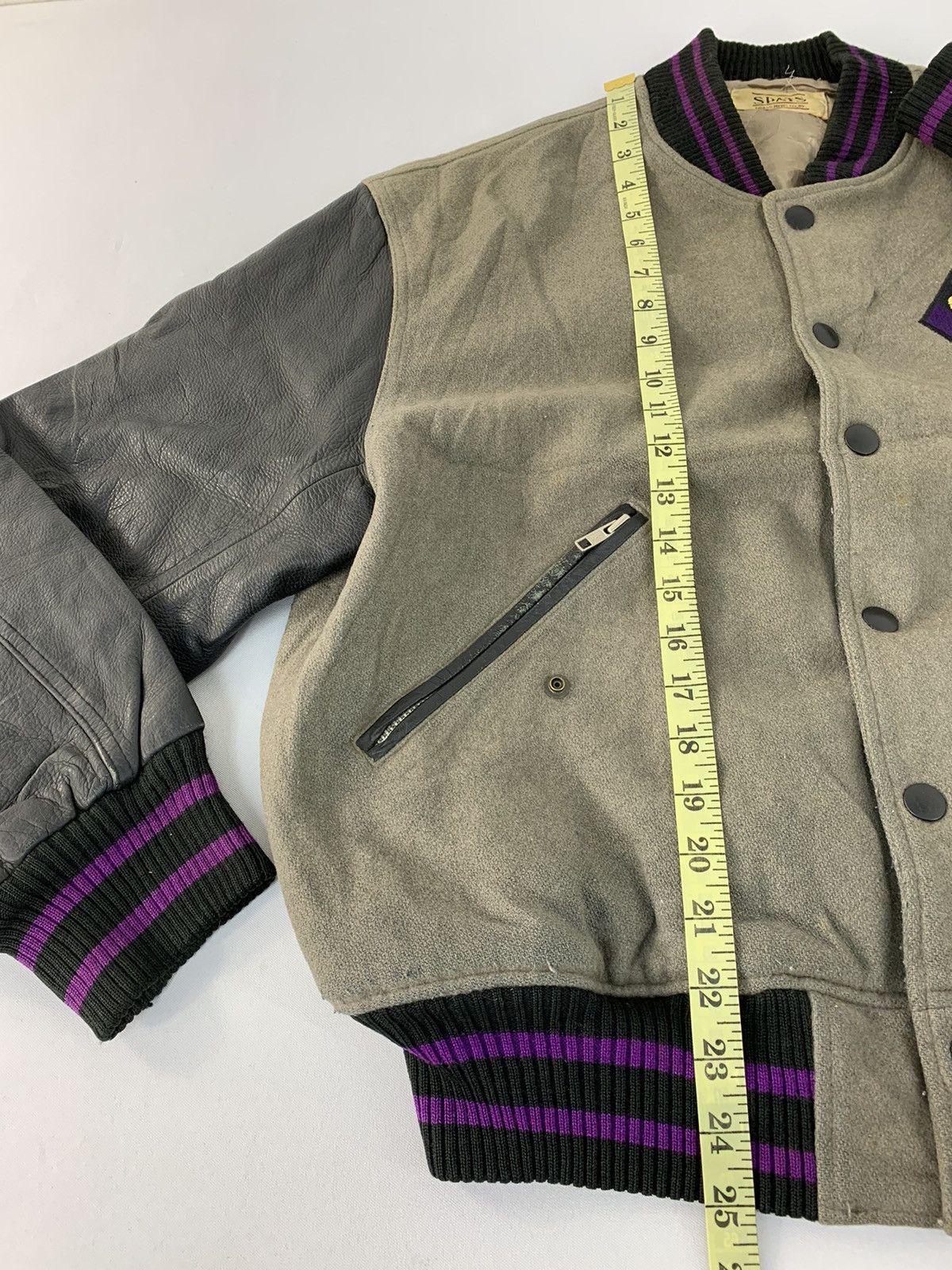 Vintage Spats Connection American Fiction Leather Sleeve Varsity Size US M / EU 48-50 / 2 - 13 Thumbnail