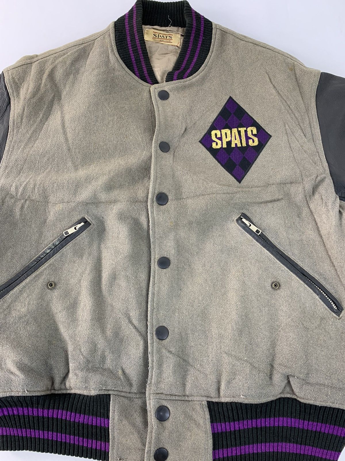 Vintage Spats Connection American Fiction Leather Sleeve Varsity Size US M / EU 48-50 / 2 - 5 Thumbnail