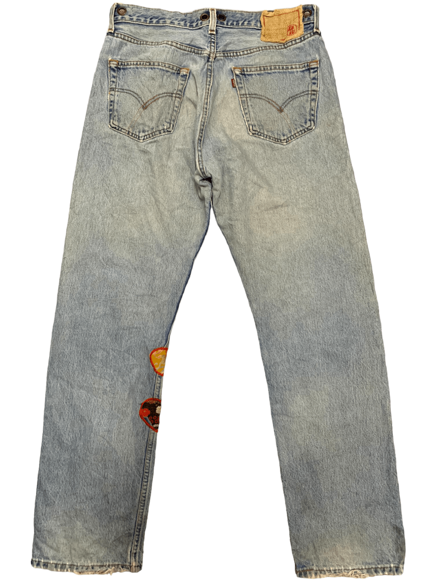Japanese Brand Vintage Japanese Brand Embellish Distressed Loose Jeans Size US 32 / EU 48 - 2 Thumbnail