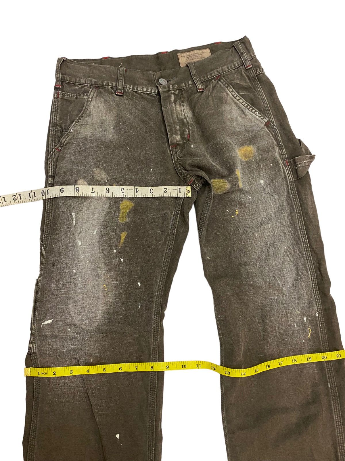 Denim & Co. × Japanese Brand Japanese Denim & Dungaree Distressed Painted Carpenter Pant Size US 30 / EU 46 - 9 Thumbnail