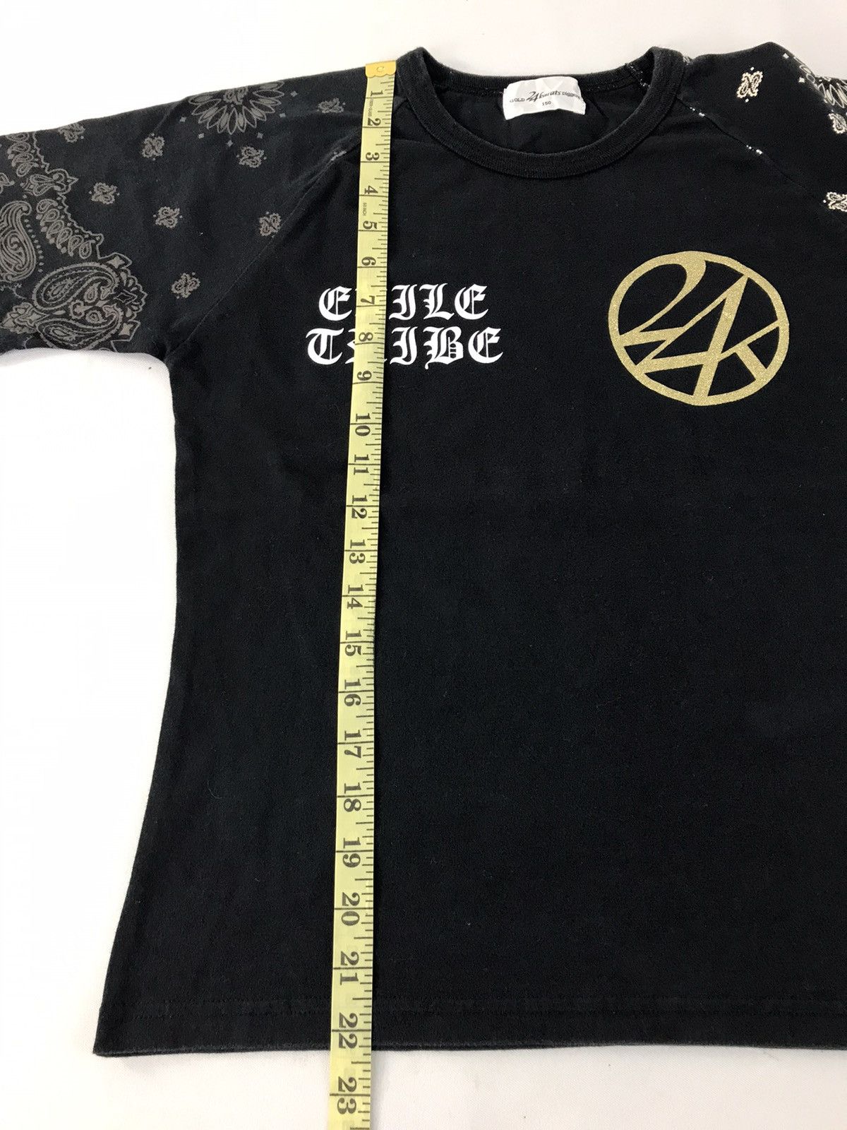 Japanese Brand 24 Karats Digger Exile Tribes Tee Big Logo Paisley Sleeve Size US S / EU 44-46 / 1 - 8 Thumbnail
