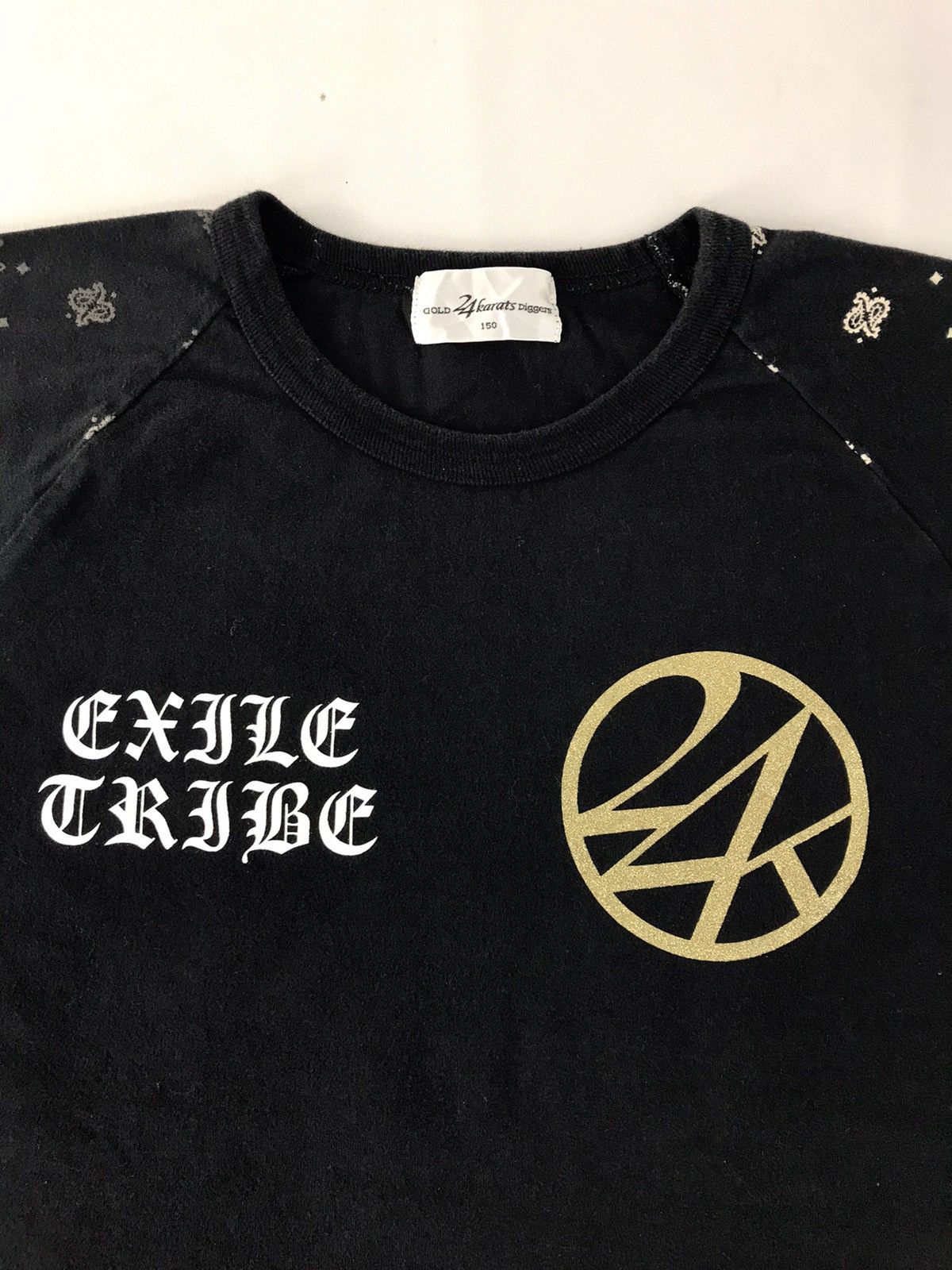 Japanese Brand 24 Karats Digger Exile Tribes Tee Big Logo Paisley Sleeve Size US S / EU 44-46 / 1 - 3 Thumbnail