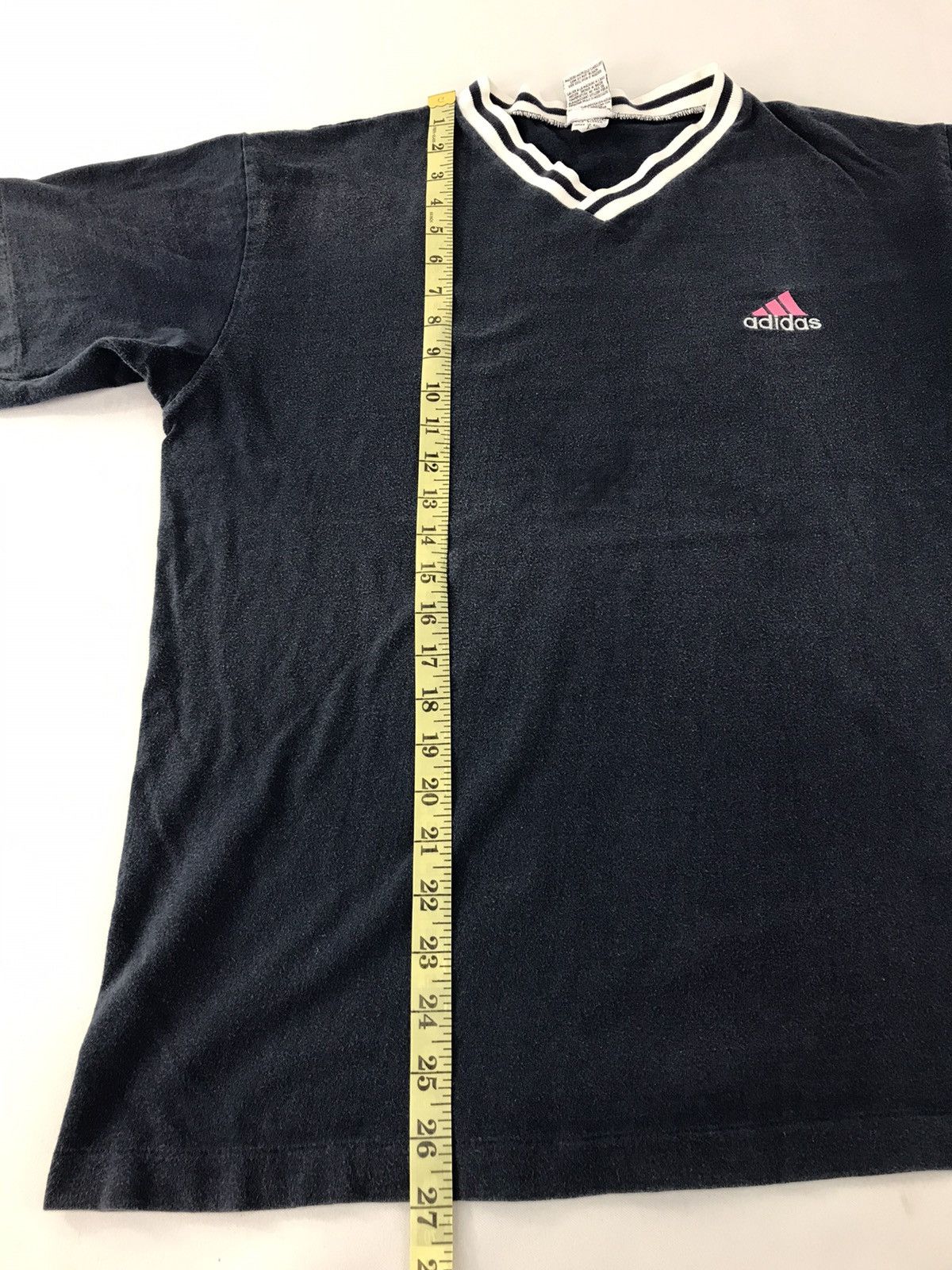 Adidas × Vintage 90s Adidas V Neck Tee Modern Classic Sportswear K2165j Size US L / EU 52-54 / 3 - 7 Thumbnail