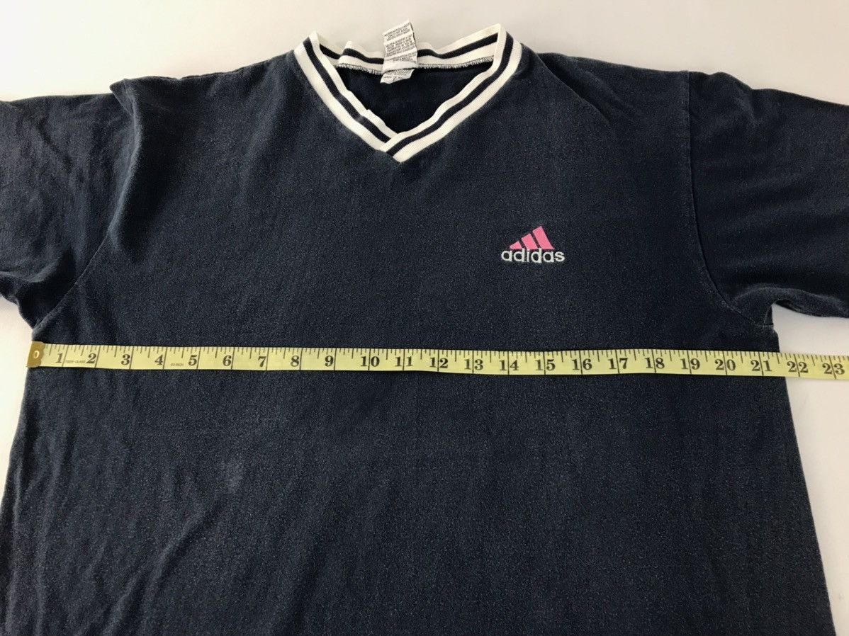 Adidas × Vintage 90s Adidas V Neck Tee Modern Classic Sportswear K2165j Size US L / EU 52-54 / 3 - 6 Thumbnail