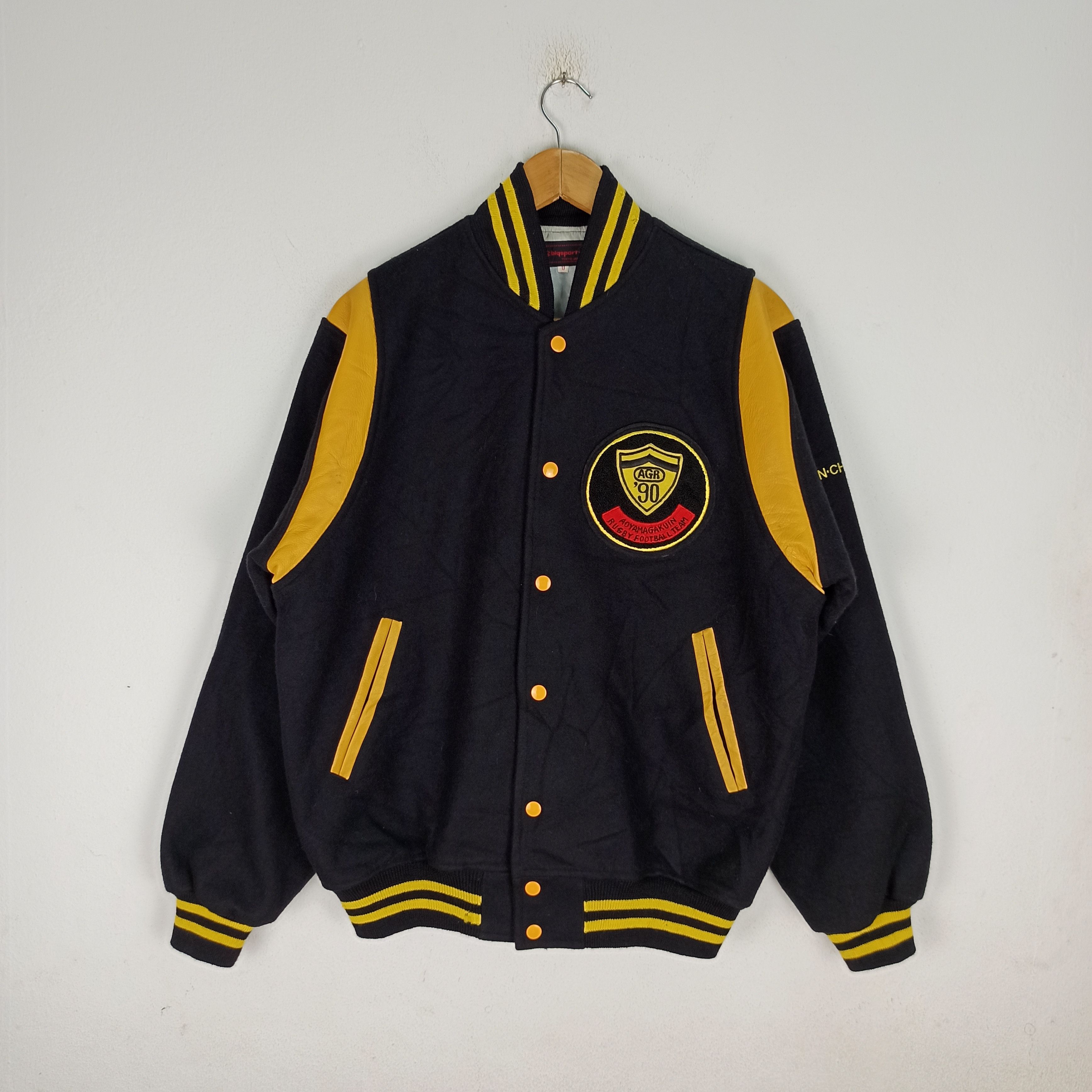 Japanese Brand Vintage Varsity Jacket Leather Rugby club Japanese Brand Size US M / EU 48-50 / 2 - 1 Thumbnail
