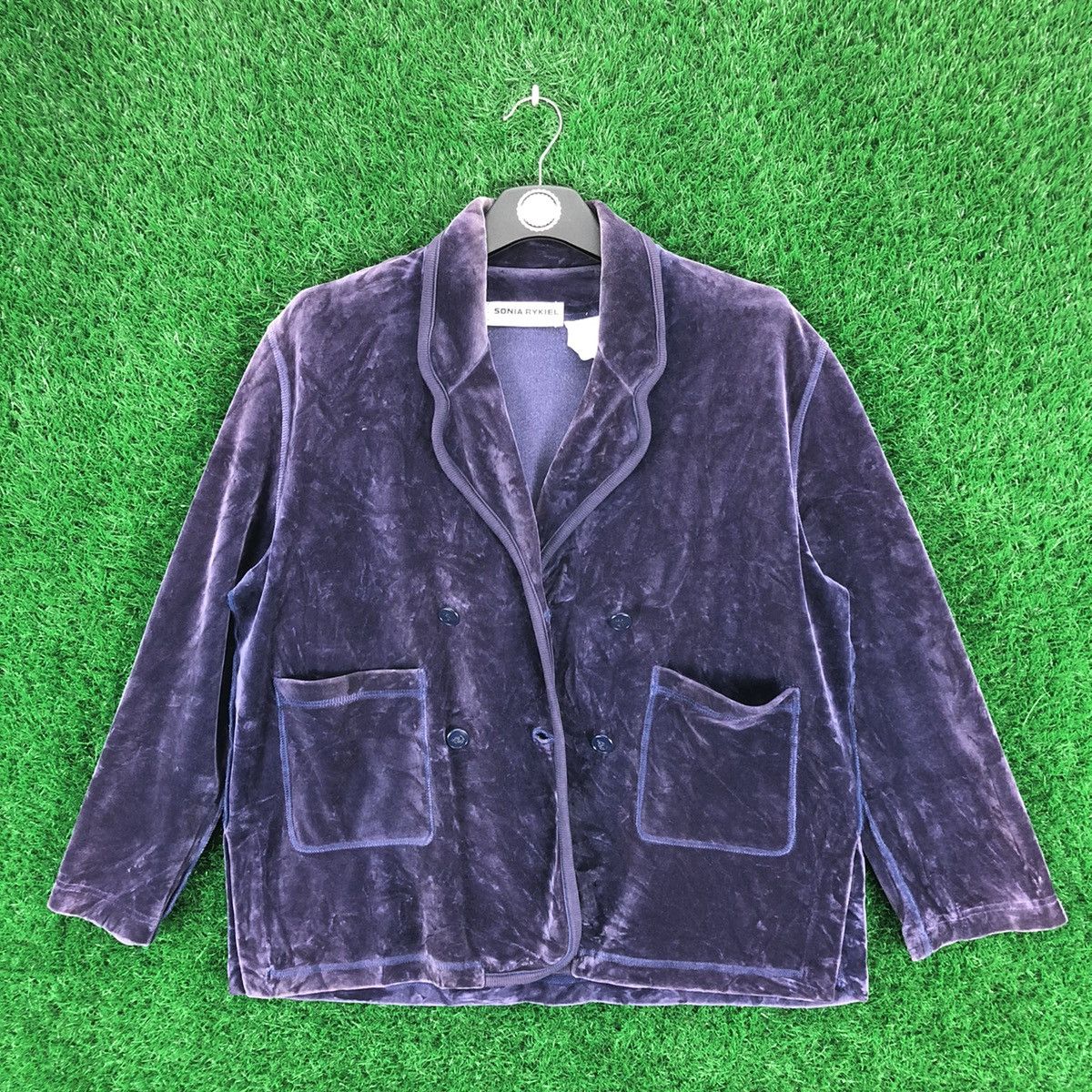 Sonia Rykiel Vintage 90's Sonia Rykiel Paris Velvet Coat Double Breasted Size S / US 4 / IT 40 - 1 Thumbnail