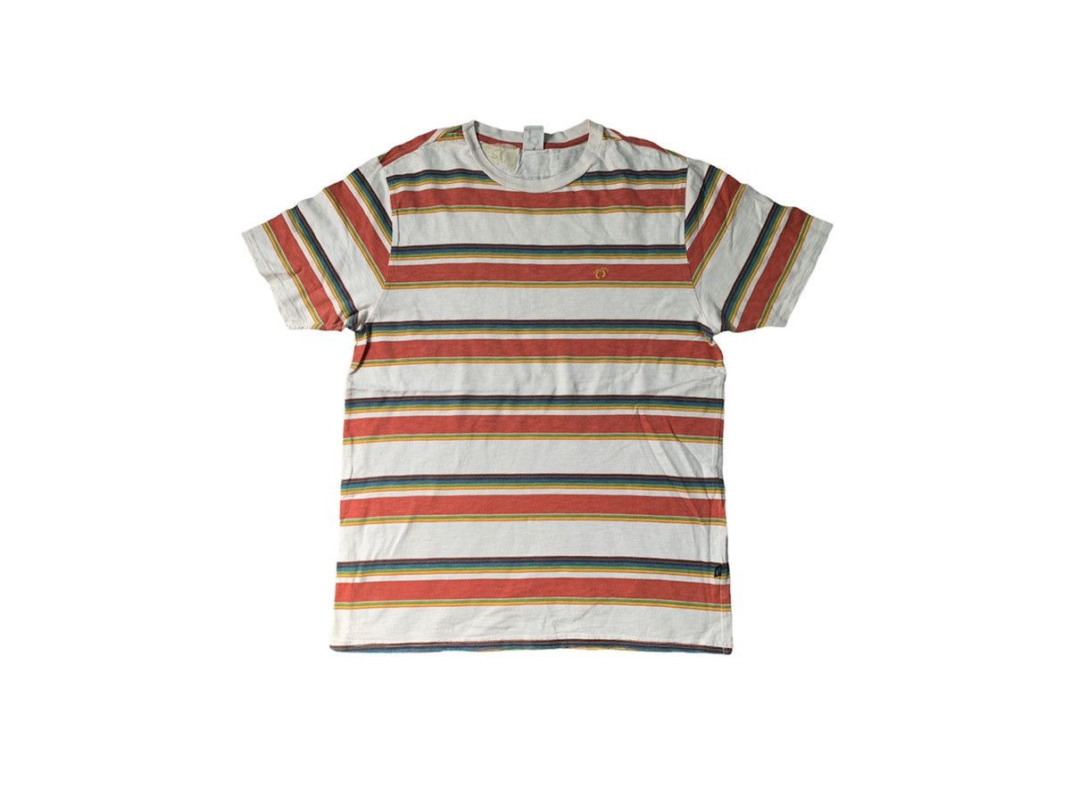 Vintage Hang Ten Classic Striped Tee Surfing Beach