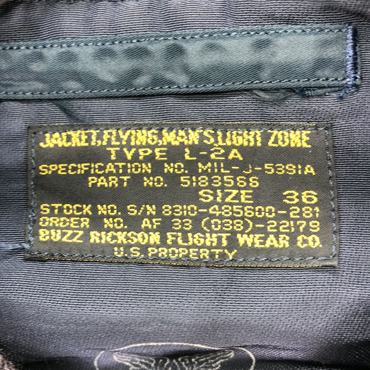 Buzz Rickson's Buzz Rickson USAF Flight Jacket Type L-2A Scovill Zipper Size US L / EU 52-54 / 3 - 18 Thumbnail