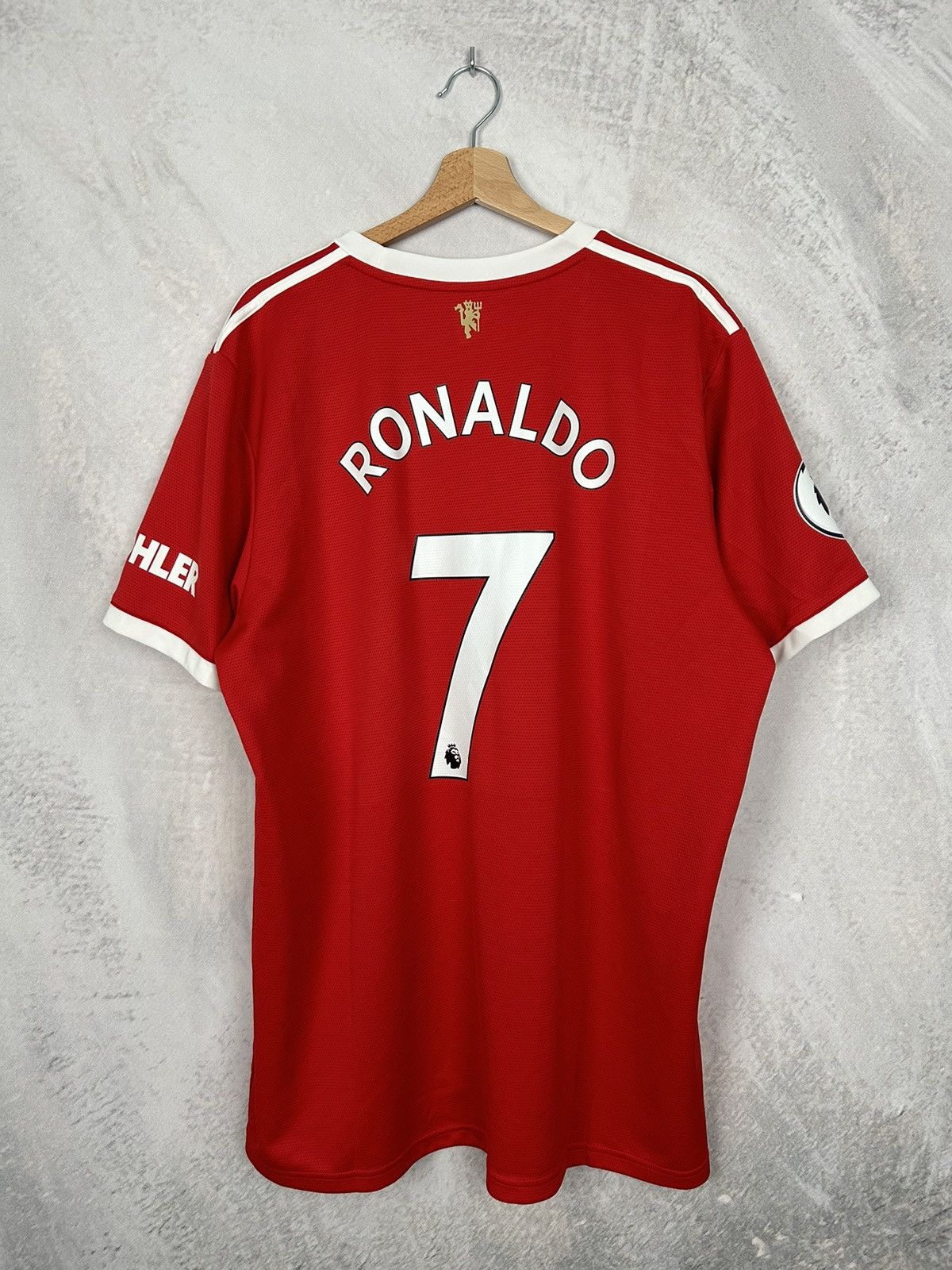 image of Adidas x Manchester United Cristiano Ronaldo 7 Manchester United Soccer Jersey in Red (Size 2XL)