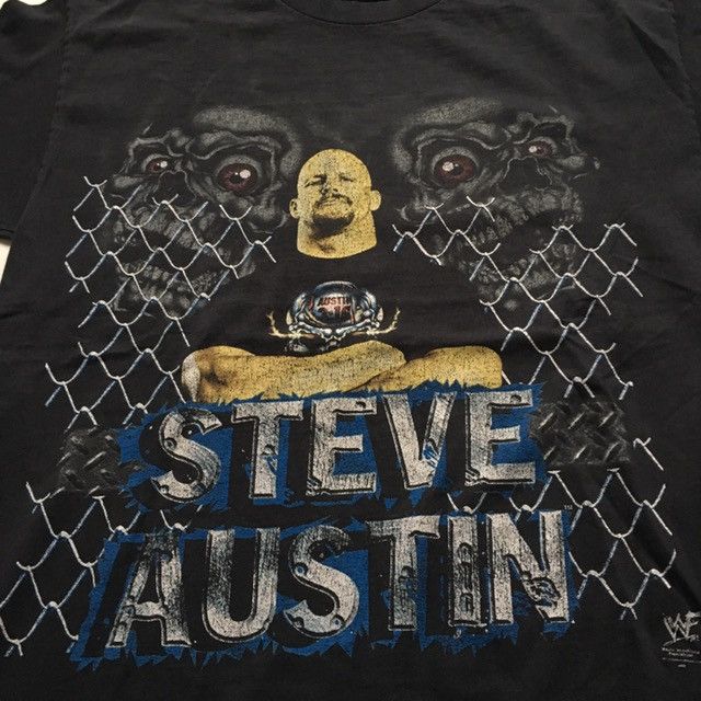 Vintage Vintage 90s Stone Cold Steve Austin WWF Graphic Shirt Rare Size US L / EU 52-54 / 3 - 2 Thumbnail