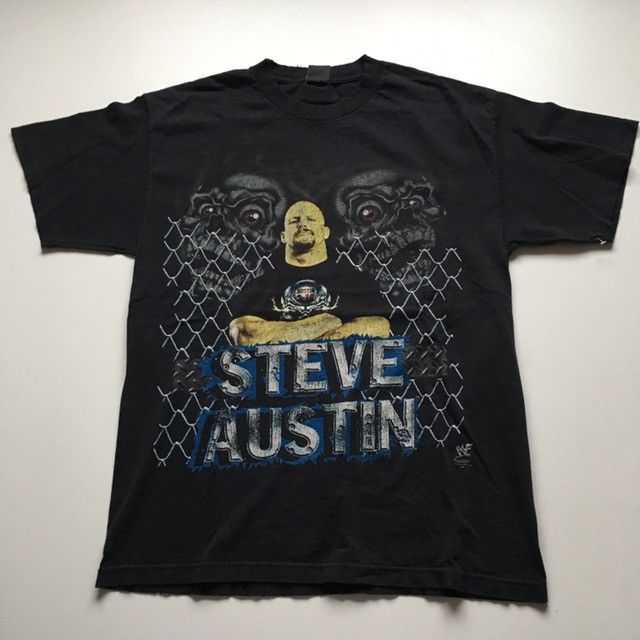 Vintage Vintage 90s Stone Cold Steve Austin WWF Graphic Shirt Rare Size US L / EU 52-54 / 3 - 1 Thumbnail