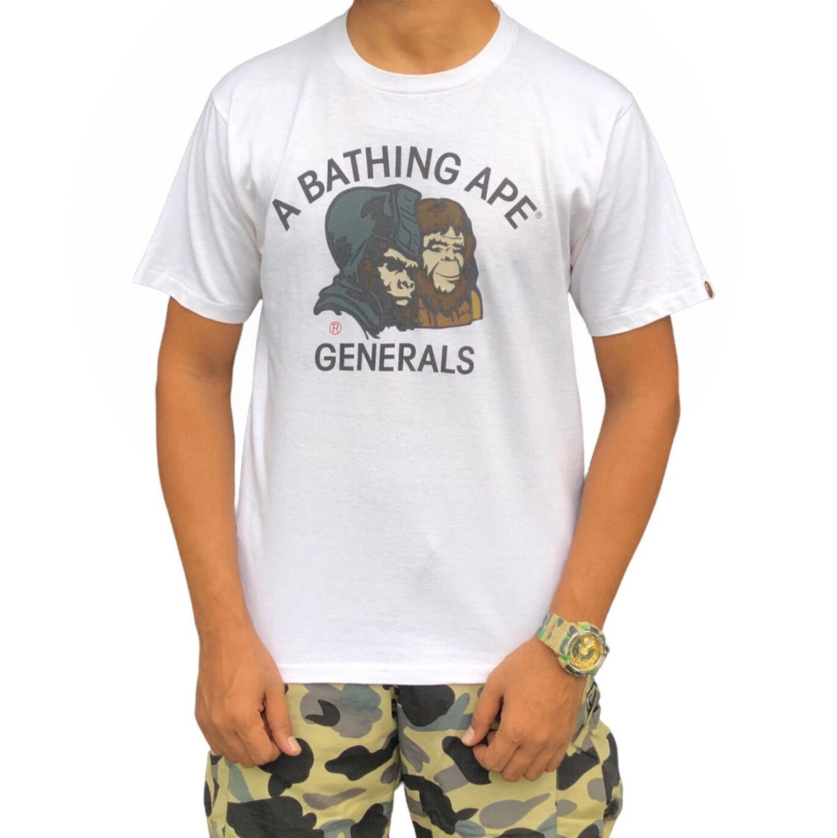 image of Bape x Nigo Generals Tee in White, Men's (Size Medium)