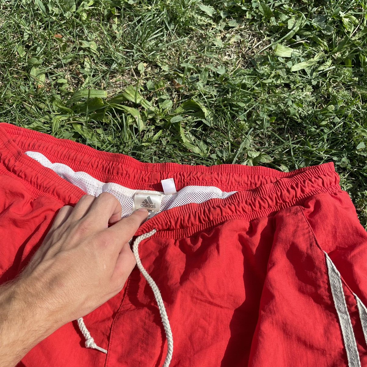 Vintage Vintage 90s Adidas Nylon Shorts Striped Logo Baggy Y2K 36 Size US 36 / EU 52 - 5 Thumbnail