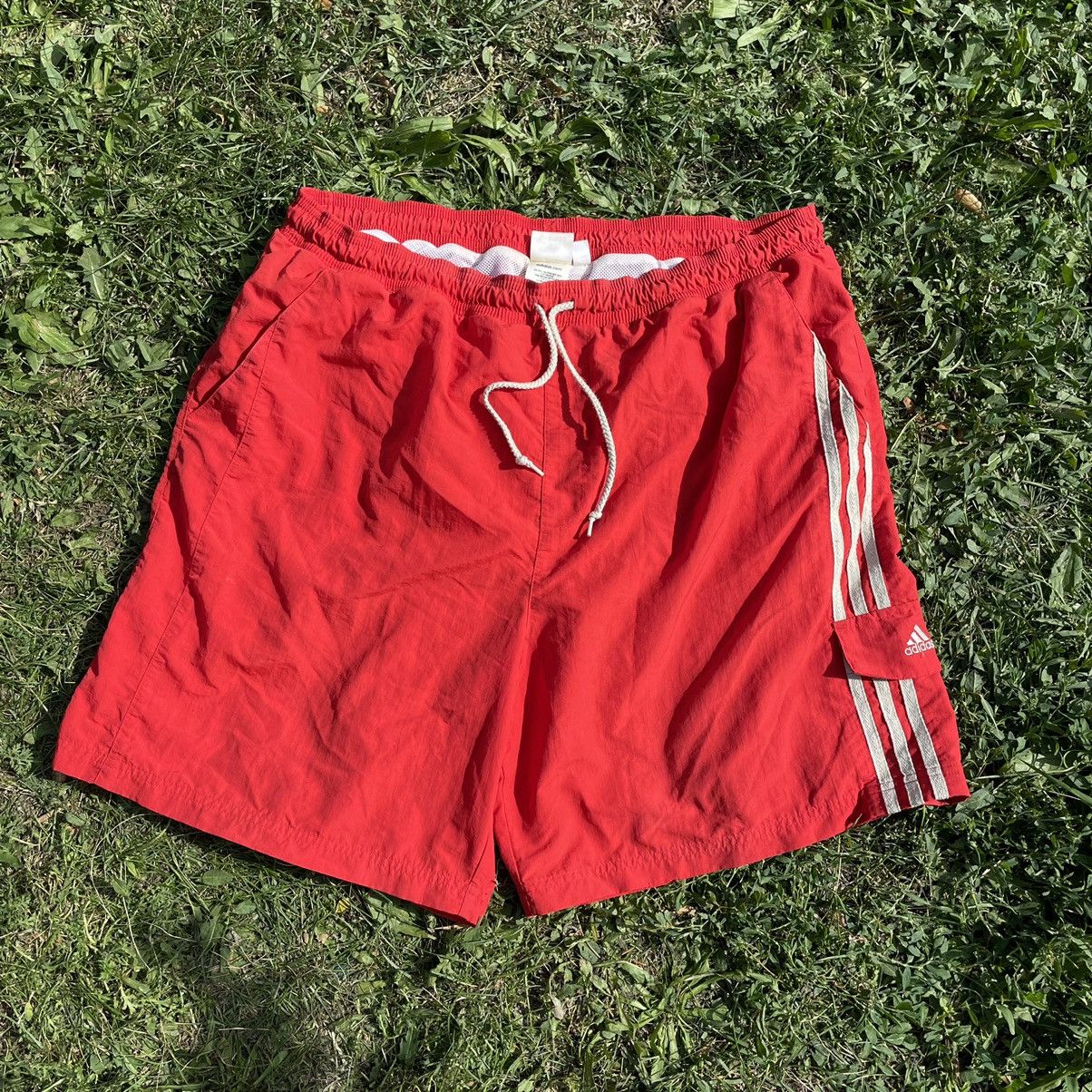 Vintage 90s Adidas Stripes Logo Shorts Streetwear Y2K