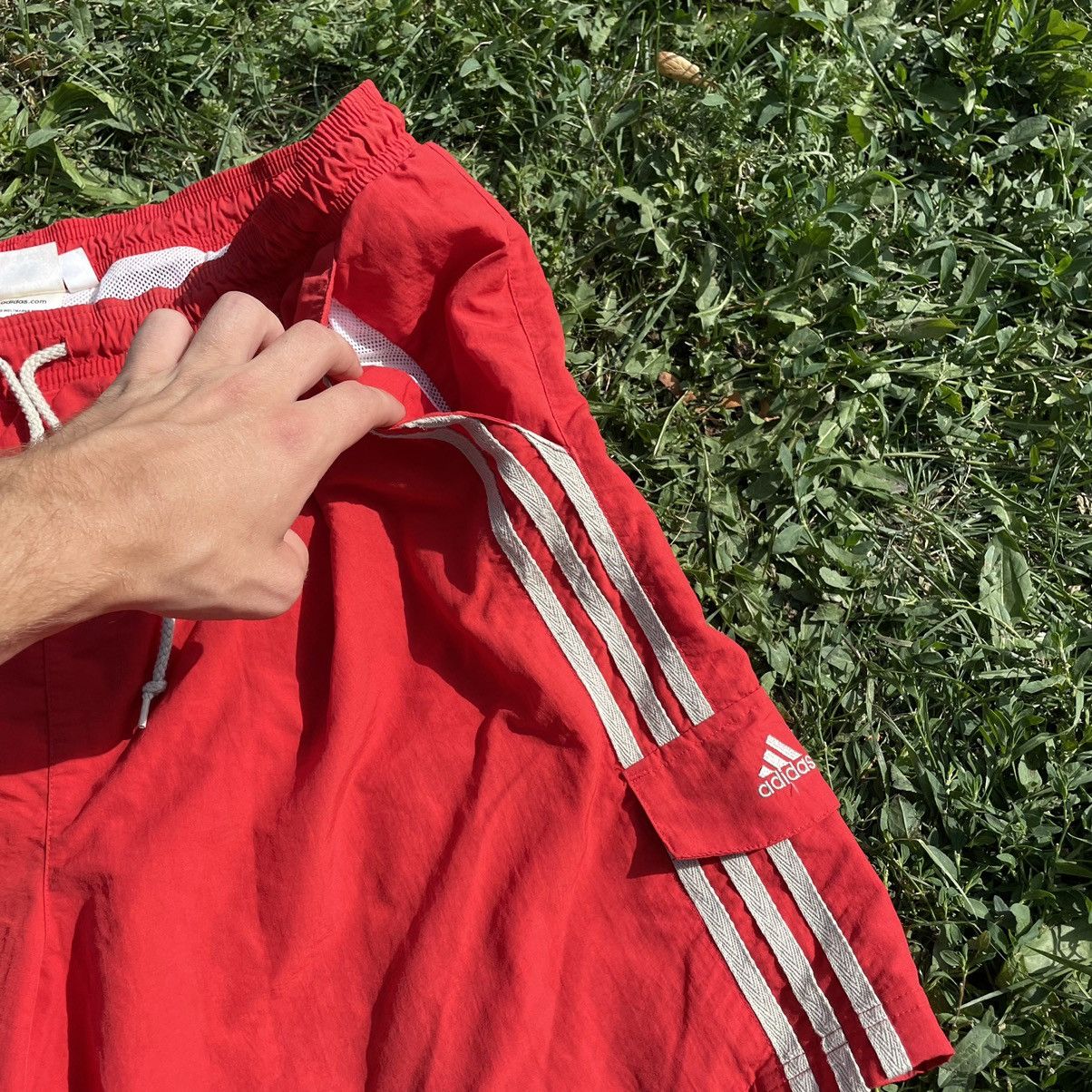 Vintage Vintage 90s Adidas Nylon Shorts Striped Logo Baggy Y2K 36 Size US 36 / EU 52 - 4 Thumbnail