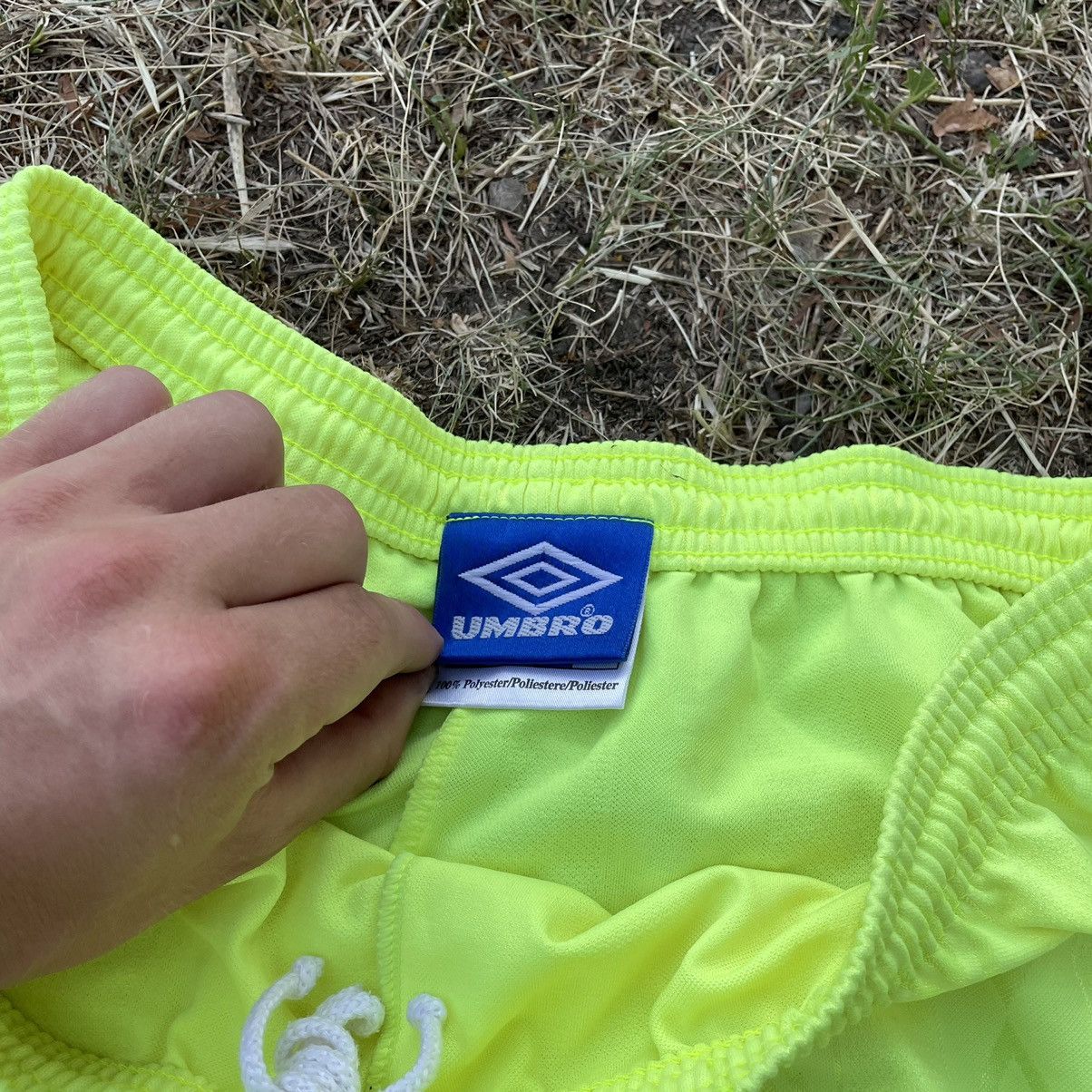 Vintage Vintage Y2K Umbro Shorts Mini Logo Neon Green Streetwear 34 Size US 34 / EU 50 - 4 Thumbnail